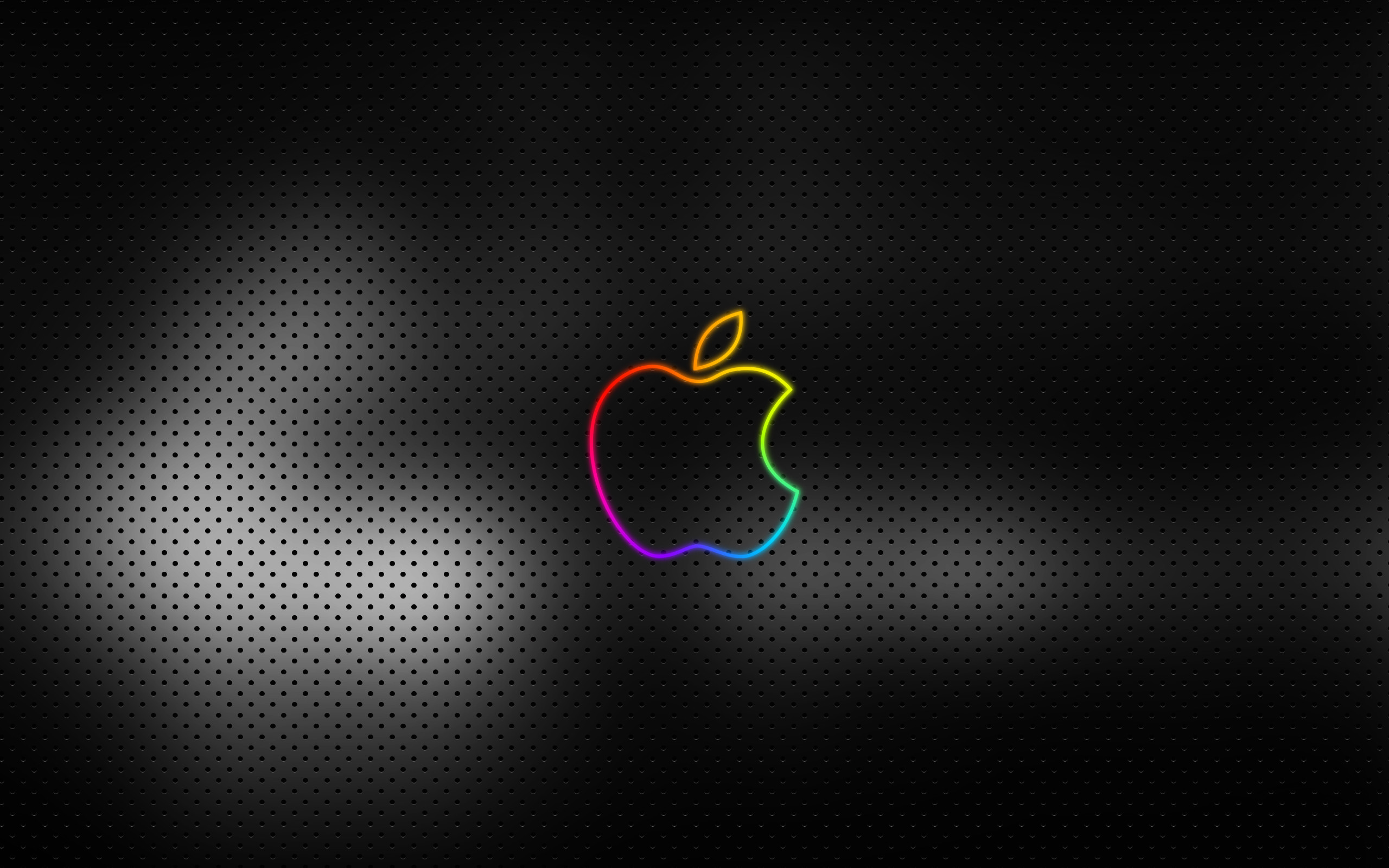Logo Apple, Arcobaleno, Sfondo scuro, 2K, wallpaper per desktop
