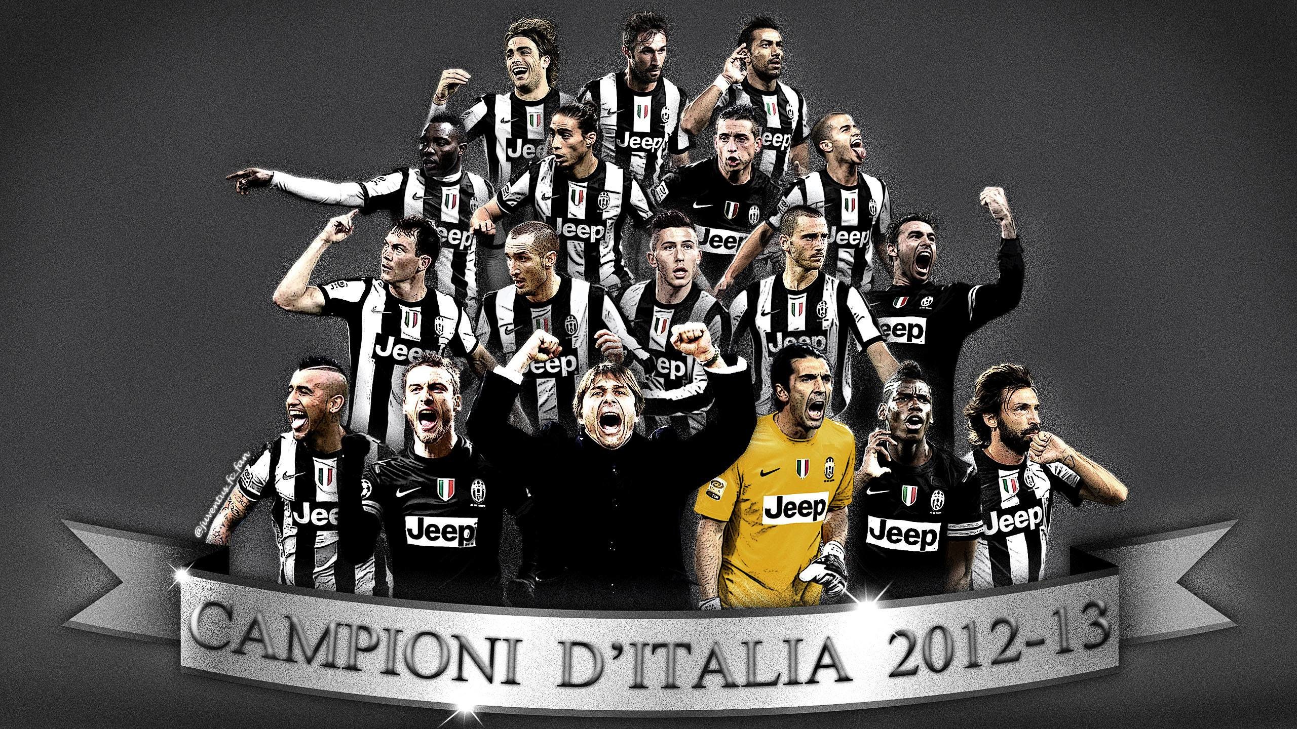 Juventus, Campioni d'Italia 2012-13, Squadra, Scudetto, 2560x1440, immagine di sfondo