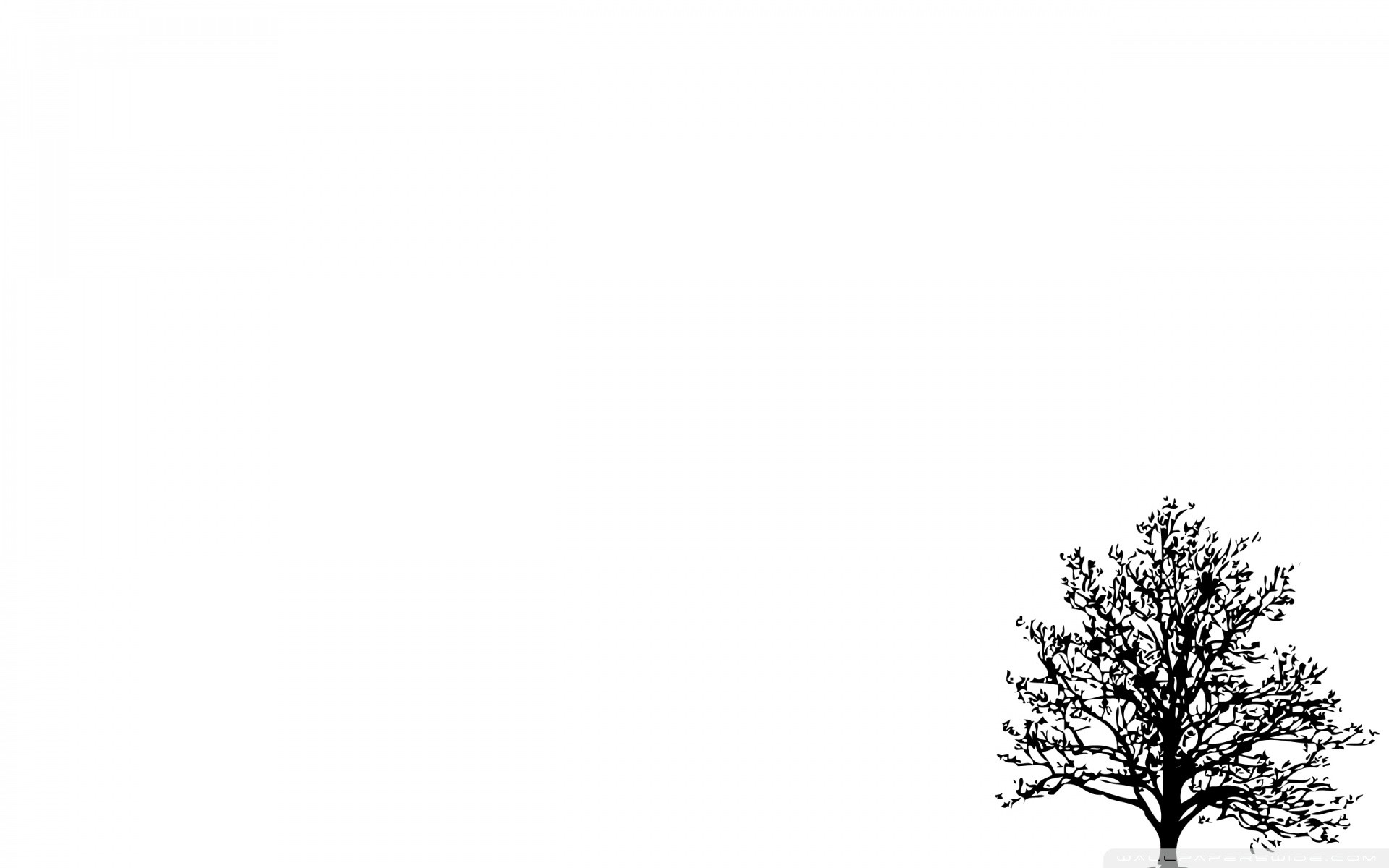 Albero, Silhouette, Sfondo bianco, Minimalista, 16:10 Full HD, wallpaper widescreen