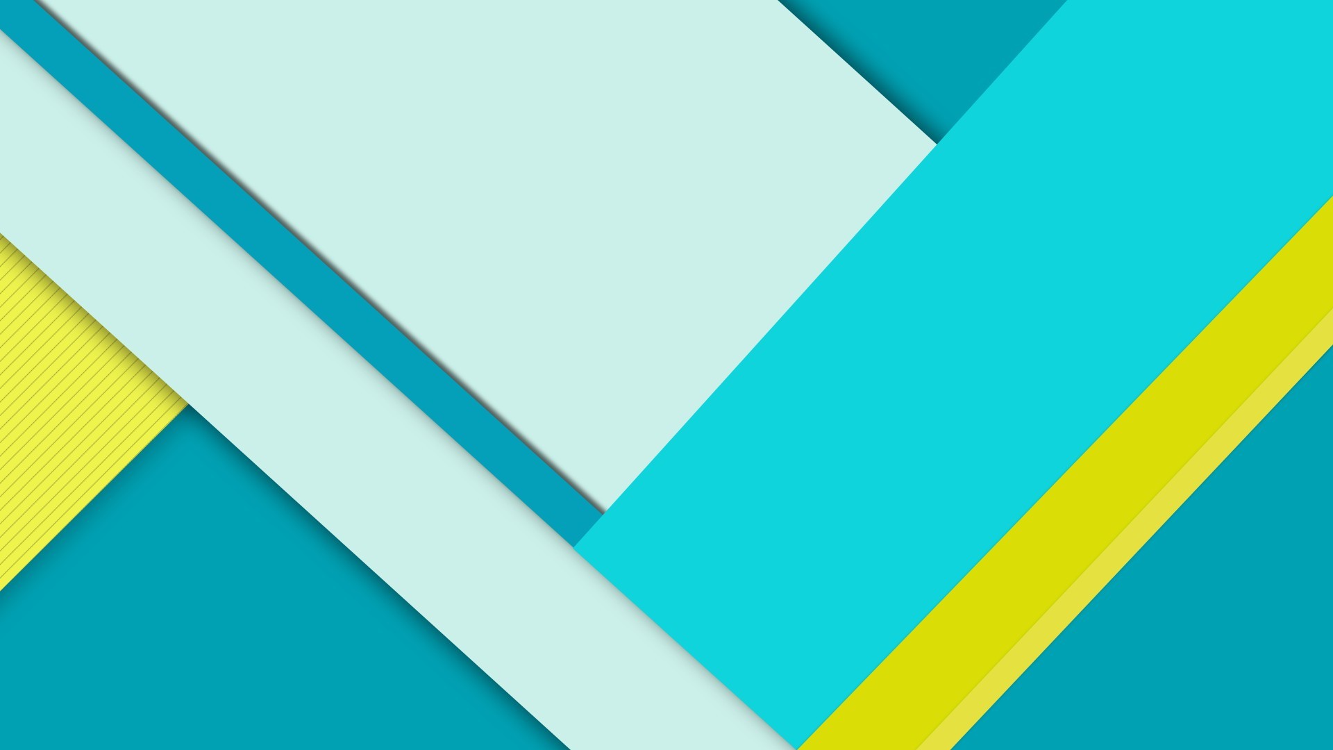 Material Design, Bande incrociate, Ciano, Giallo, Turchese, 1920x1080, sfondo per PC
