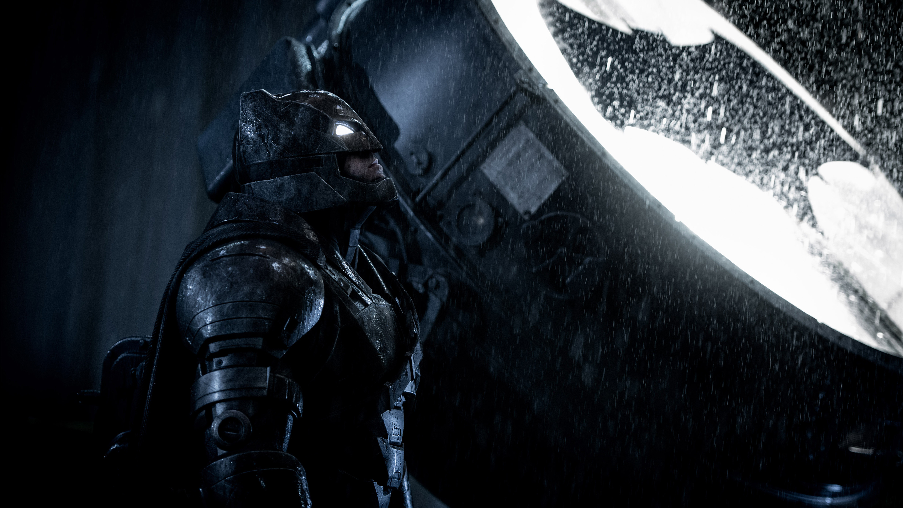 Batman, Ben Affleck, Batman v Superman: Dawn of Justice, Bat-segnale, Pioggia, sfondo 2160p