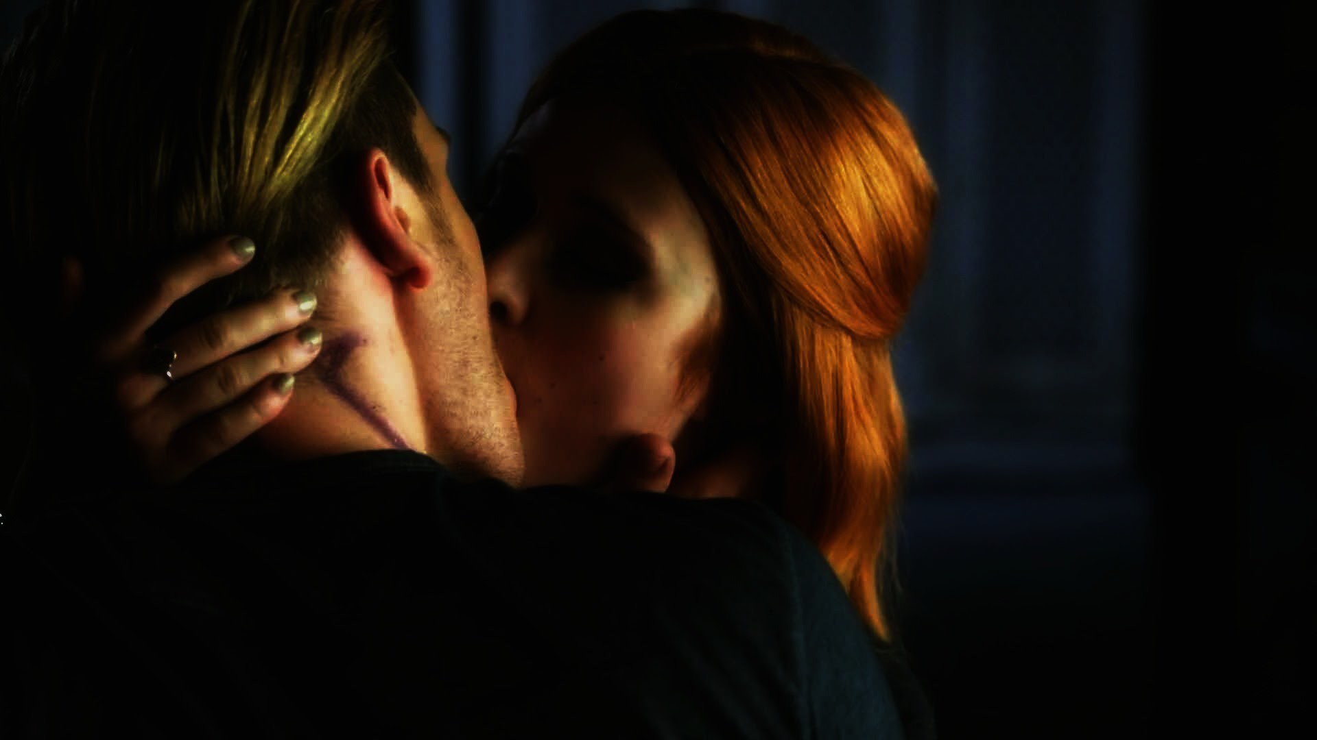 Shadowhunters, Clary Fray, Jace Wayland, Bacio, Scena della serie, sfondo 16:9 Full HD