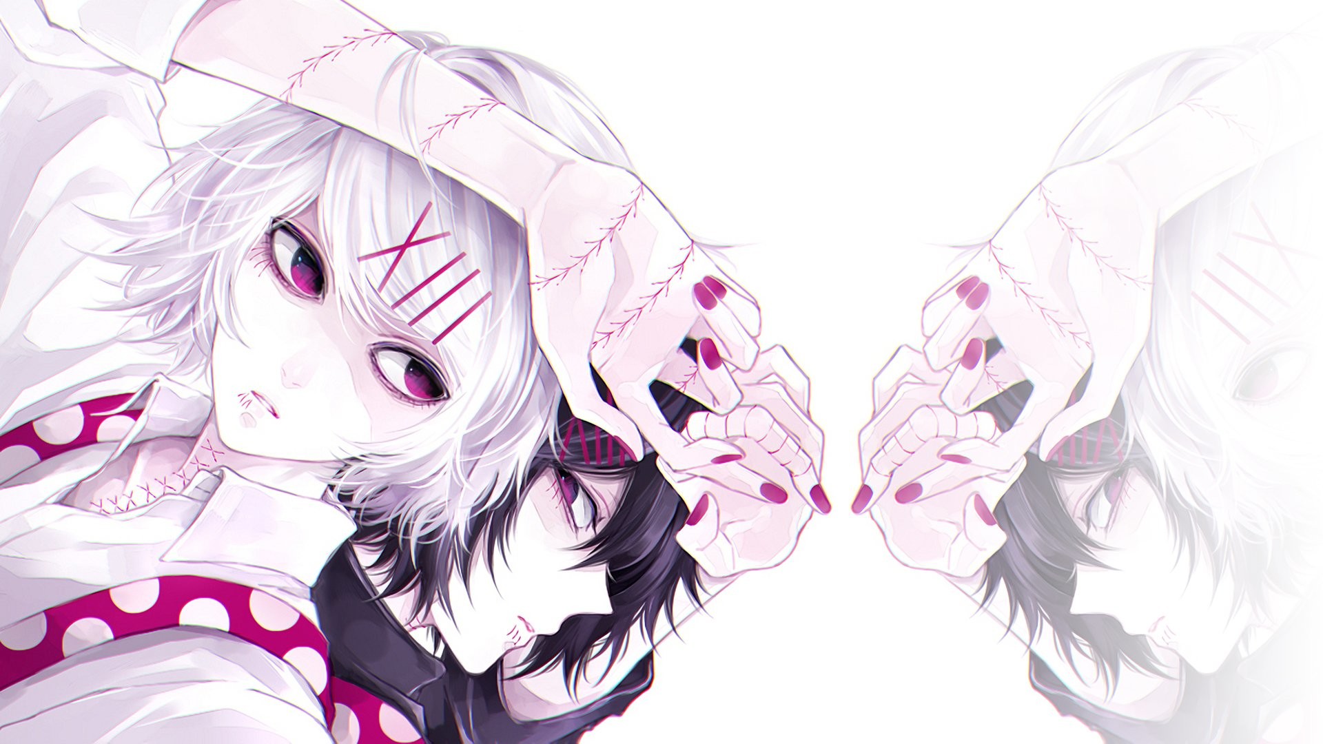 Juuzou Suzuya, Tokyo Ghoul, Cuciture, Bianco, Full HD 1080p, sfondo desktop