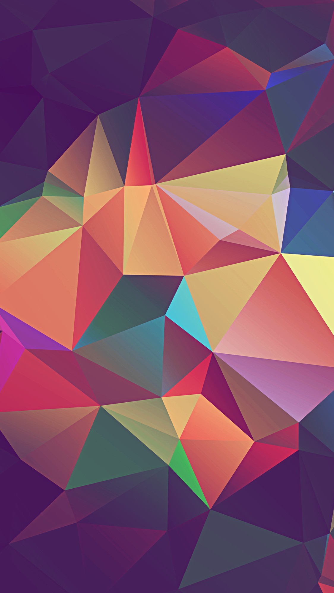 Low poly, Triangoli, Multicolore, Full HD, schermata di blocco del cellulare