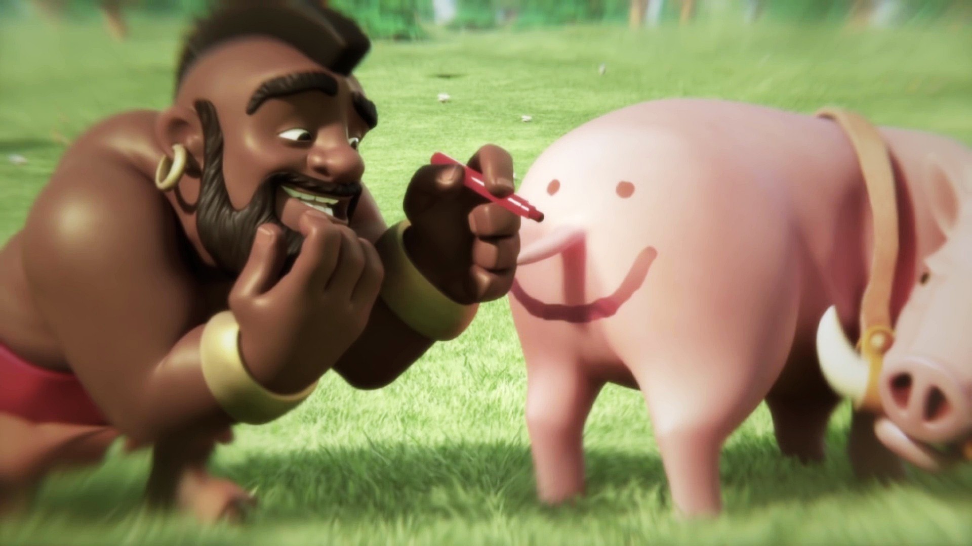 Domatore di cinghiali, Clash of Clans, Maiale, Prato, Full HD, wallpaper per PC