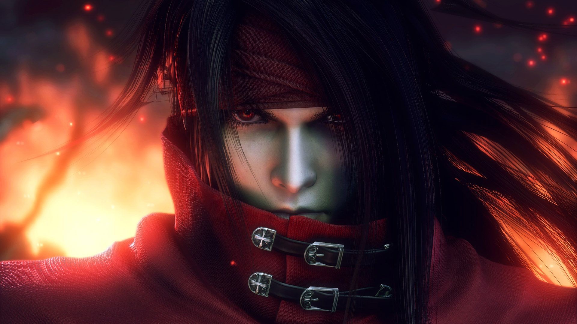 Vincent Valentine, Final Fantasy VII, Primo piano, Fuoco, 1920x1080, immagine di sfondo
