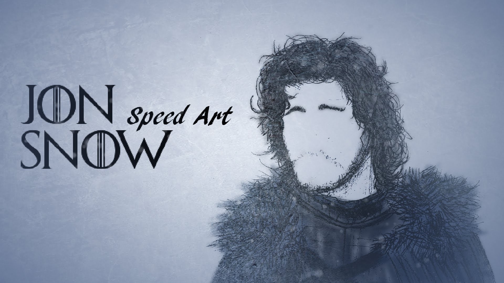 Jon Snow, Speed art, Il Trono di Spade, Illustrazione, 16:9 Full HD, wallpaper widescreen