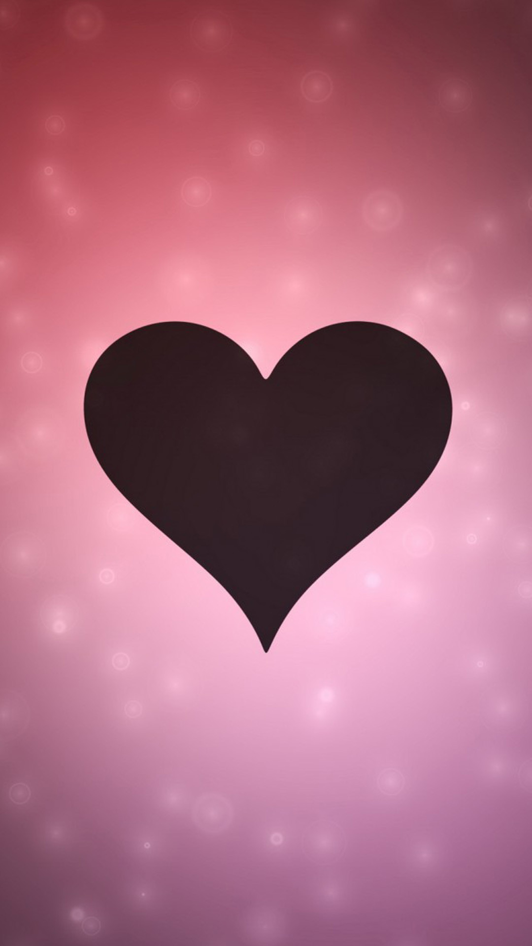 Cuore nero, Sfondo rosa, Minimalista, Full HD, schermata di blocco del cellulare