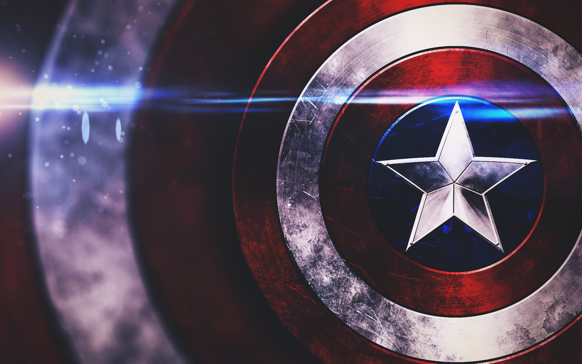 Scudo di Capitan America, Capitan America, Riflesso di luce, 1920x1200, immagine di sfondo