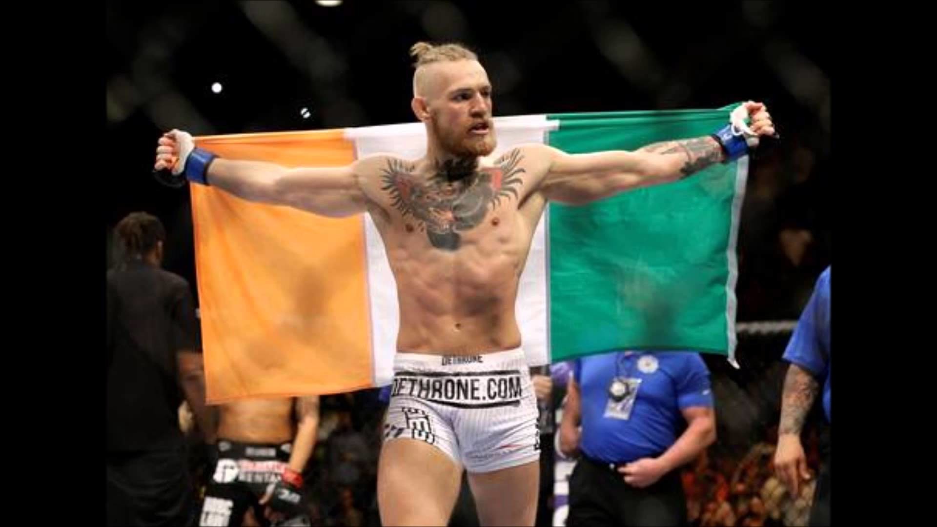 Conor McGregor, Bandiera irlandese, Ottagono, Vittoria, Full HD, wallpaper per PC