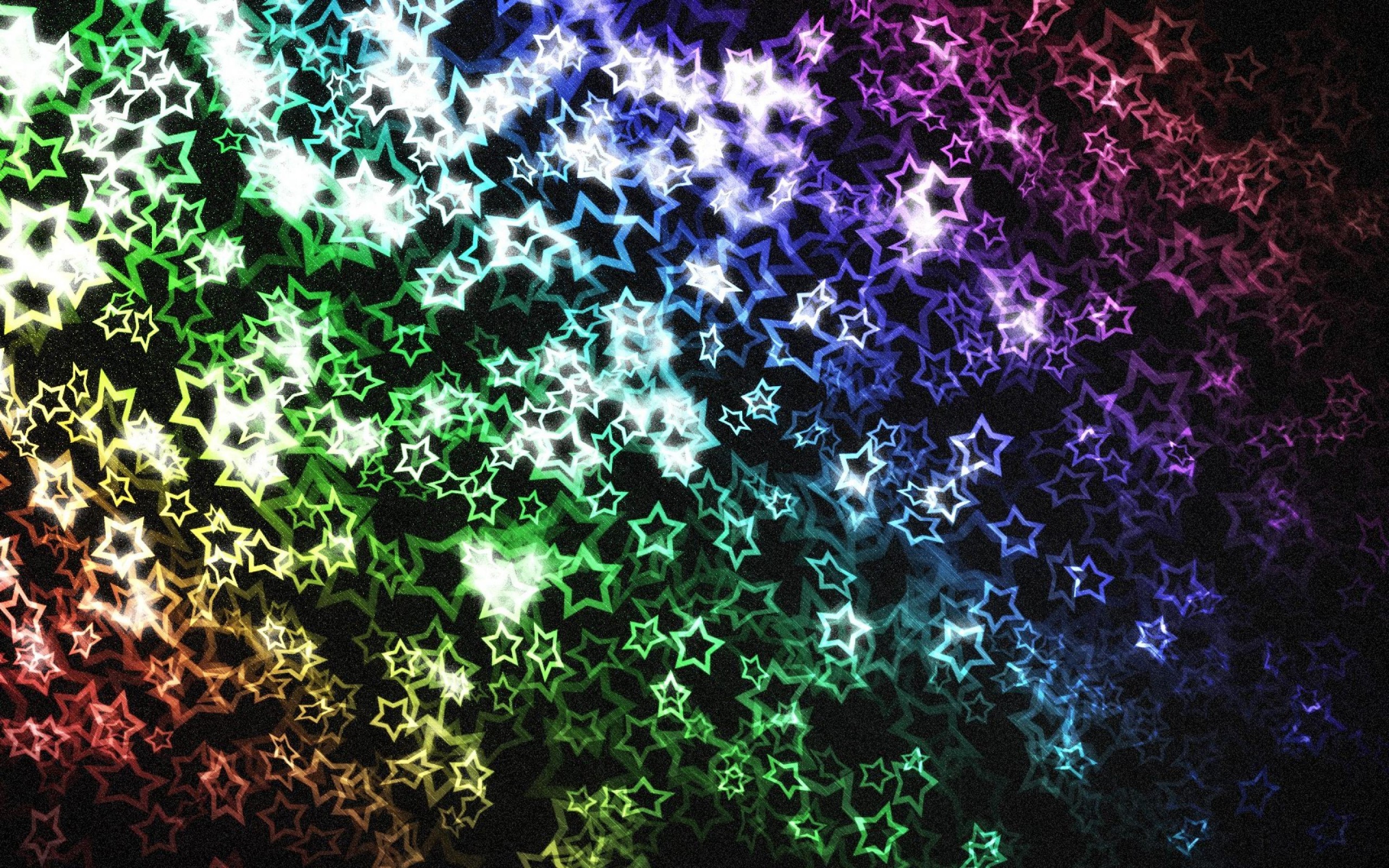 Stelle, Arcobaleno, Sfondo nero, Motivo, 2560x1600, wallpaper desktop