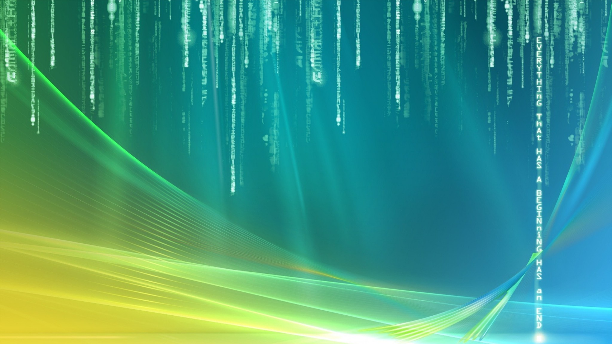 Matrix, Codice digitale, Onde, Azzurro, 16:9 Full HD, sfondo widescreen