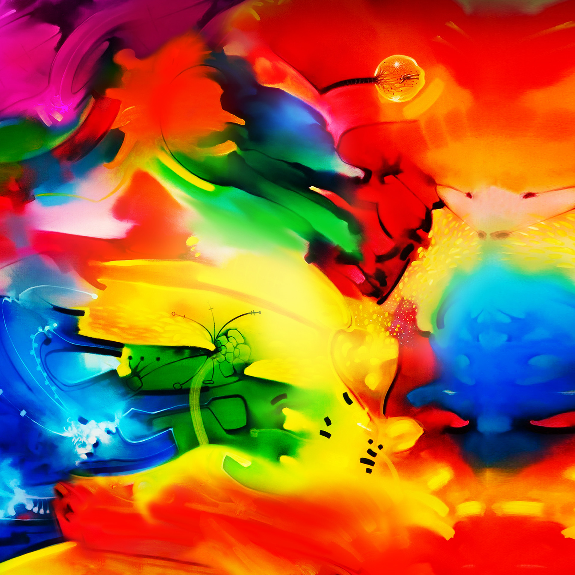 Astratto, Pittura, Arcobaleno, Colori vivaci, wallpaper Samsung Galaxy