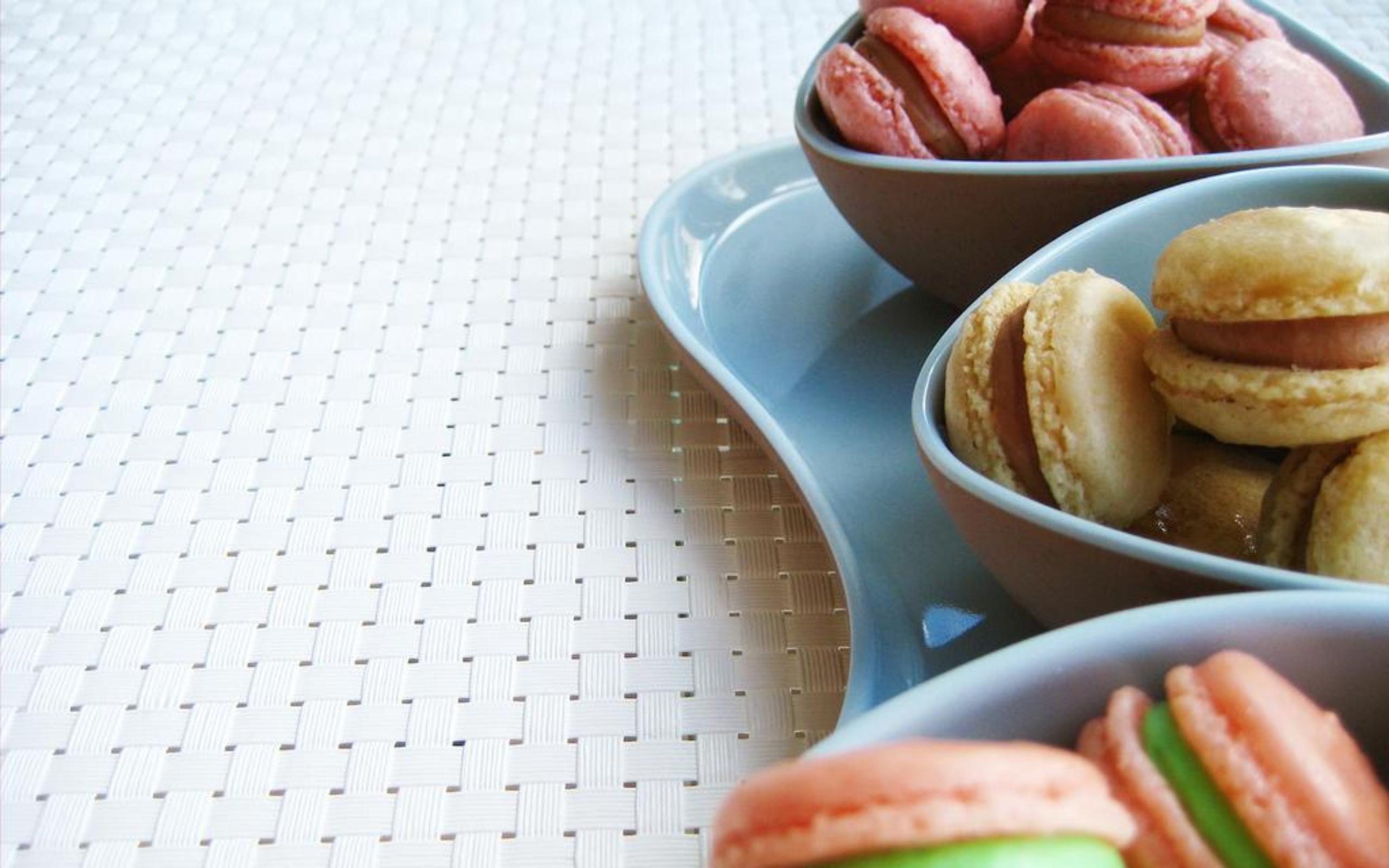 Macarons, Ciotole, Bianco, 2K 1600p, sfondo desktop