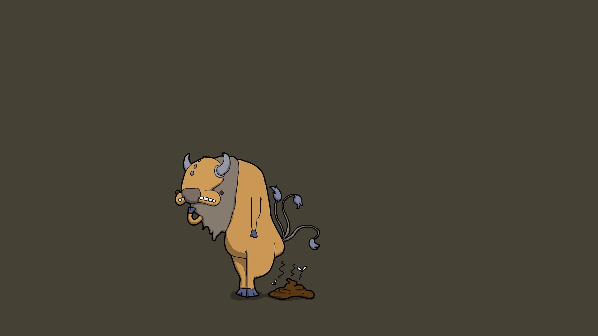Tauros, Pokémon, Minimalista, Sfondo scuro, 1920x1080, wallpaper desktop