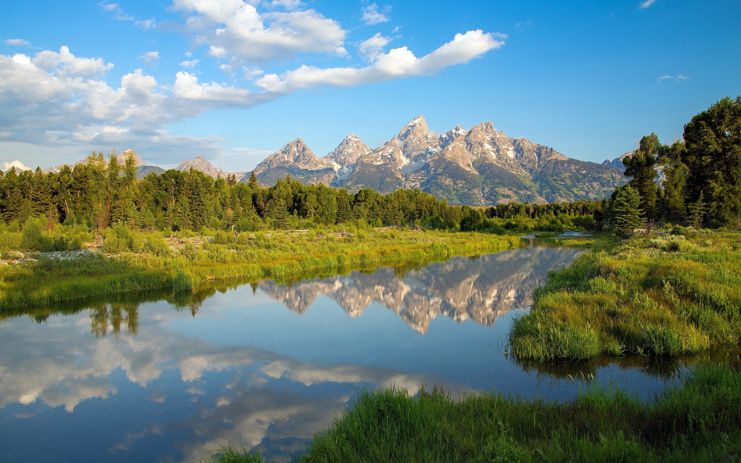 Grand Teton, Snake River, Wyoming, Riflesso, Montagne, sfondo per il tuo tablet