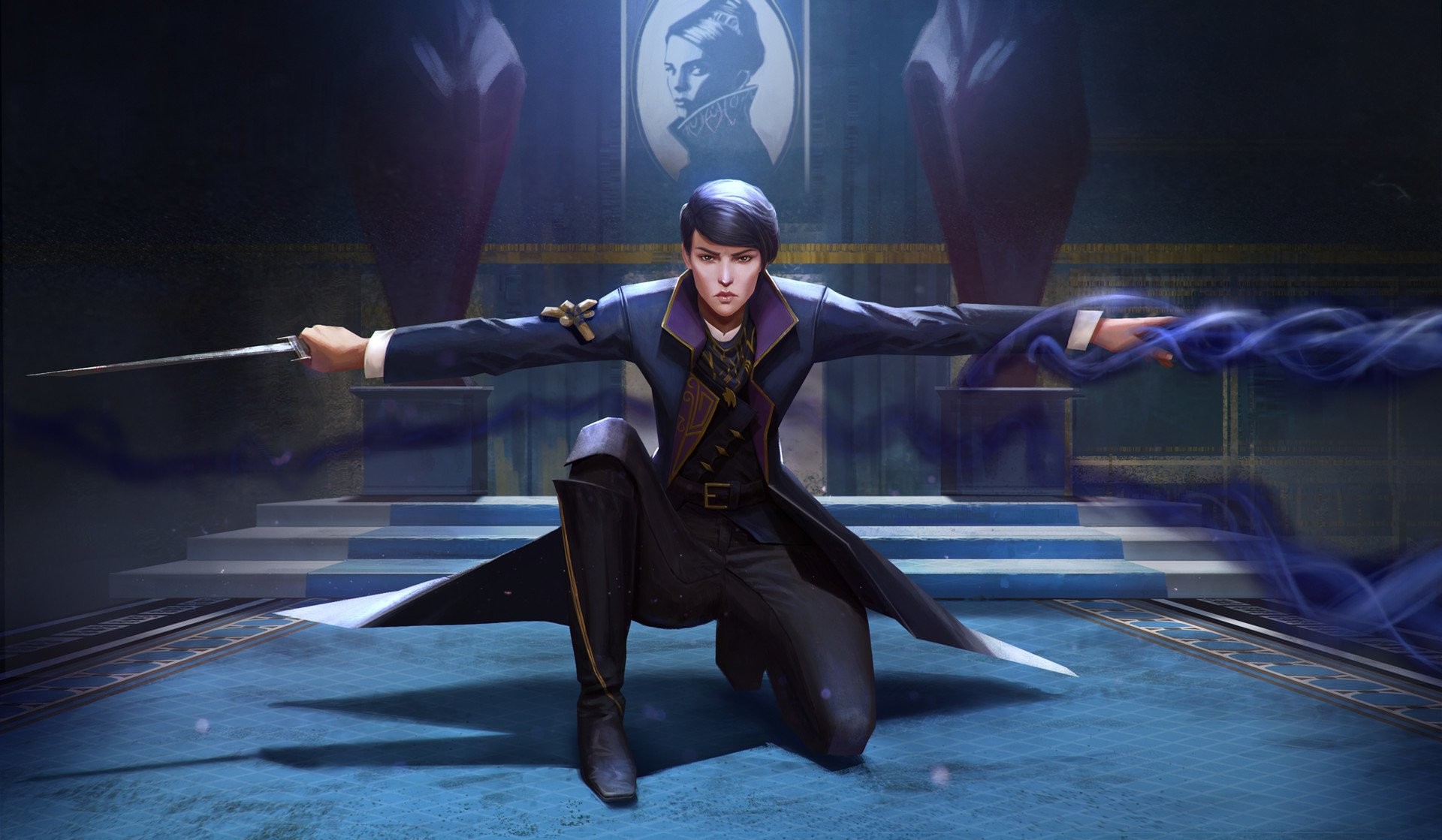 Emily Kaldwin, Dishonored 2, Spade, Sala del trono, Full HD, sfondo desktop
