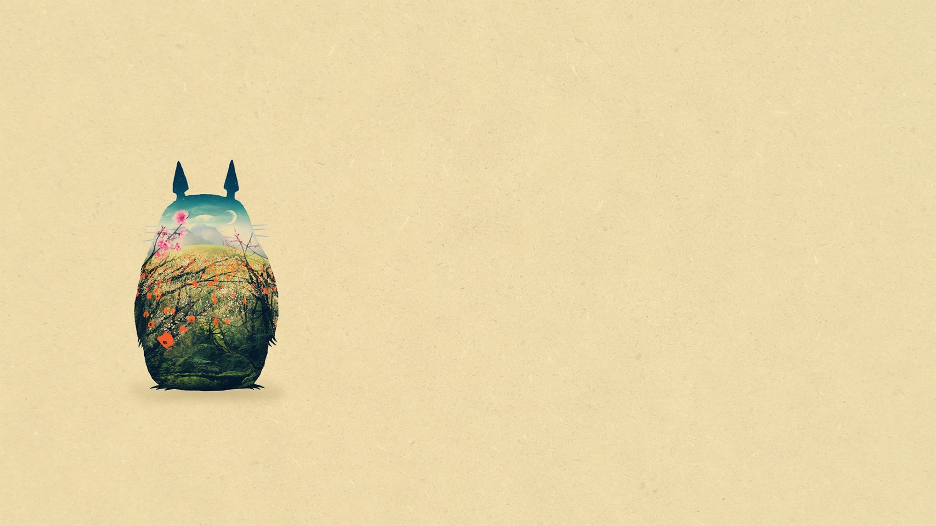 Totoro, Il mio vicino Totoro, Studio Ghibli, Minimalista, 1920x1080, immagine di sfondo
