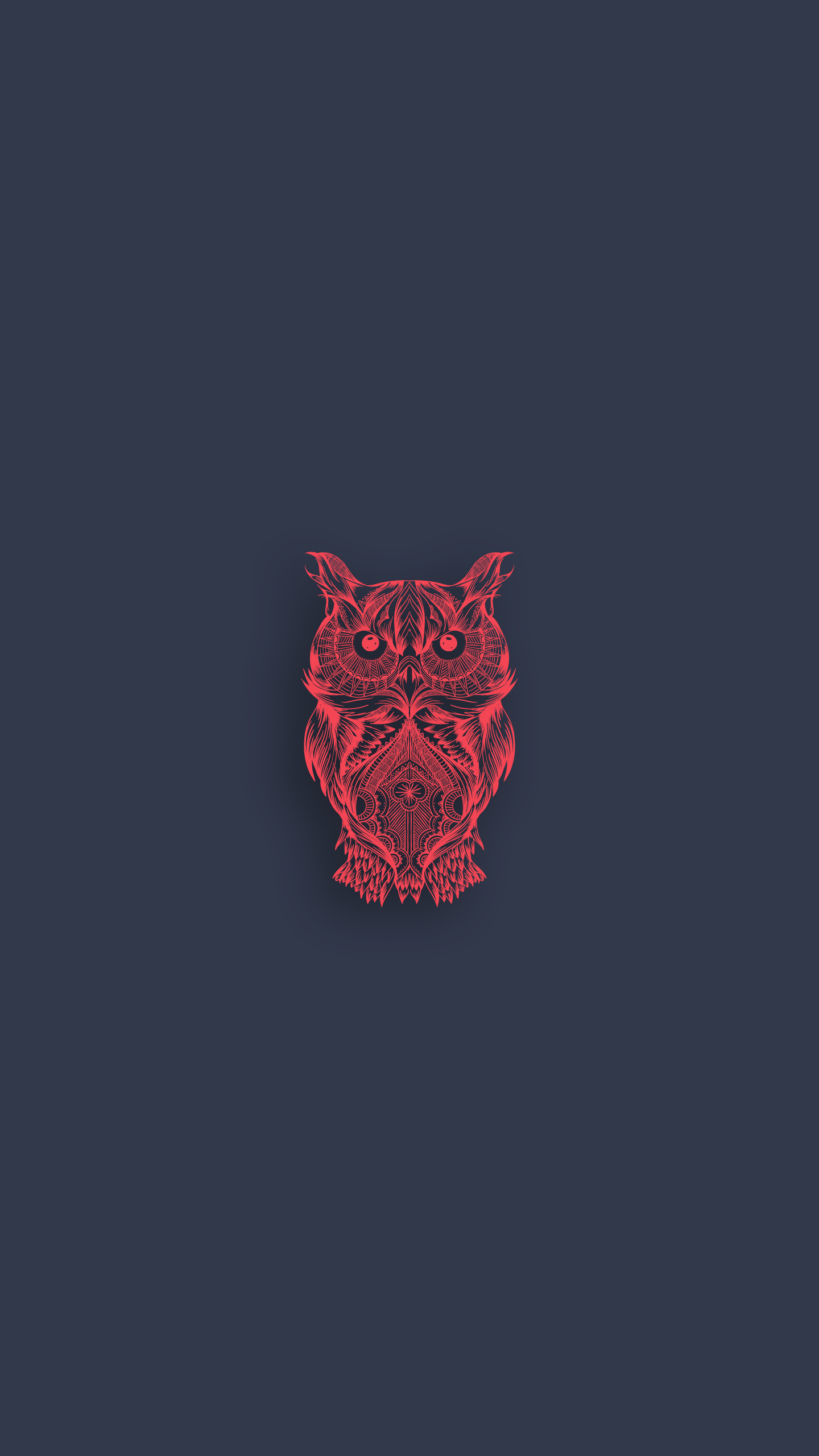 Gufo, Logo, Grigio blu, Minimalista, Material Design, wallpaper per iPhone e Android