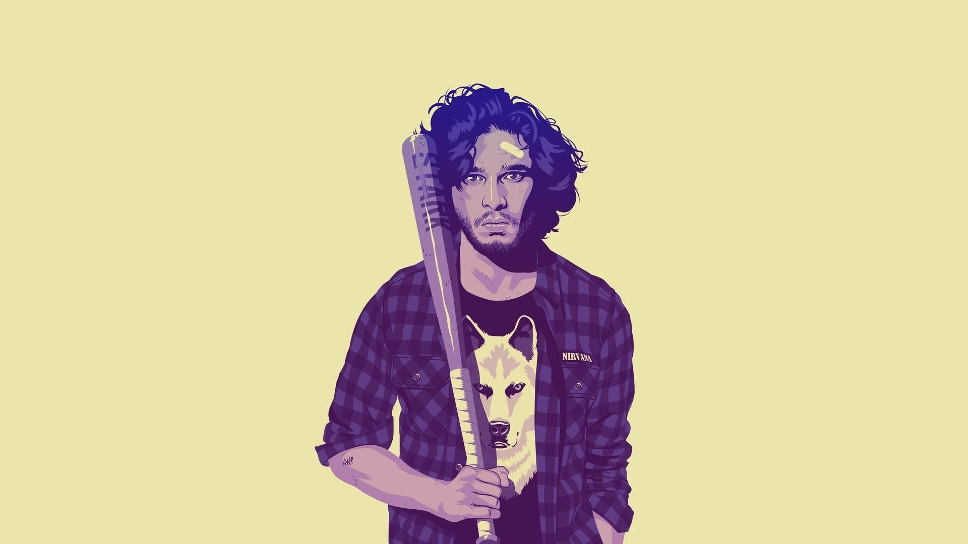 Jon Snow, Il Trono di Spade, Illustrazione, Mazza da baseball, Stile moderno, sfondo per PC