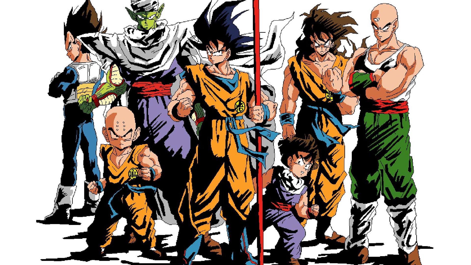 Goku, Vegeta, Piccolo, Crilin, Yamcha, Tenshinhan, 1920x1080, sfondo per PC