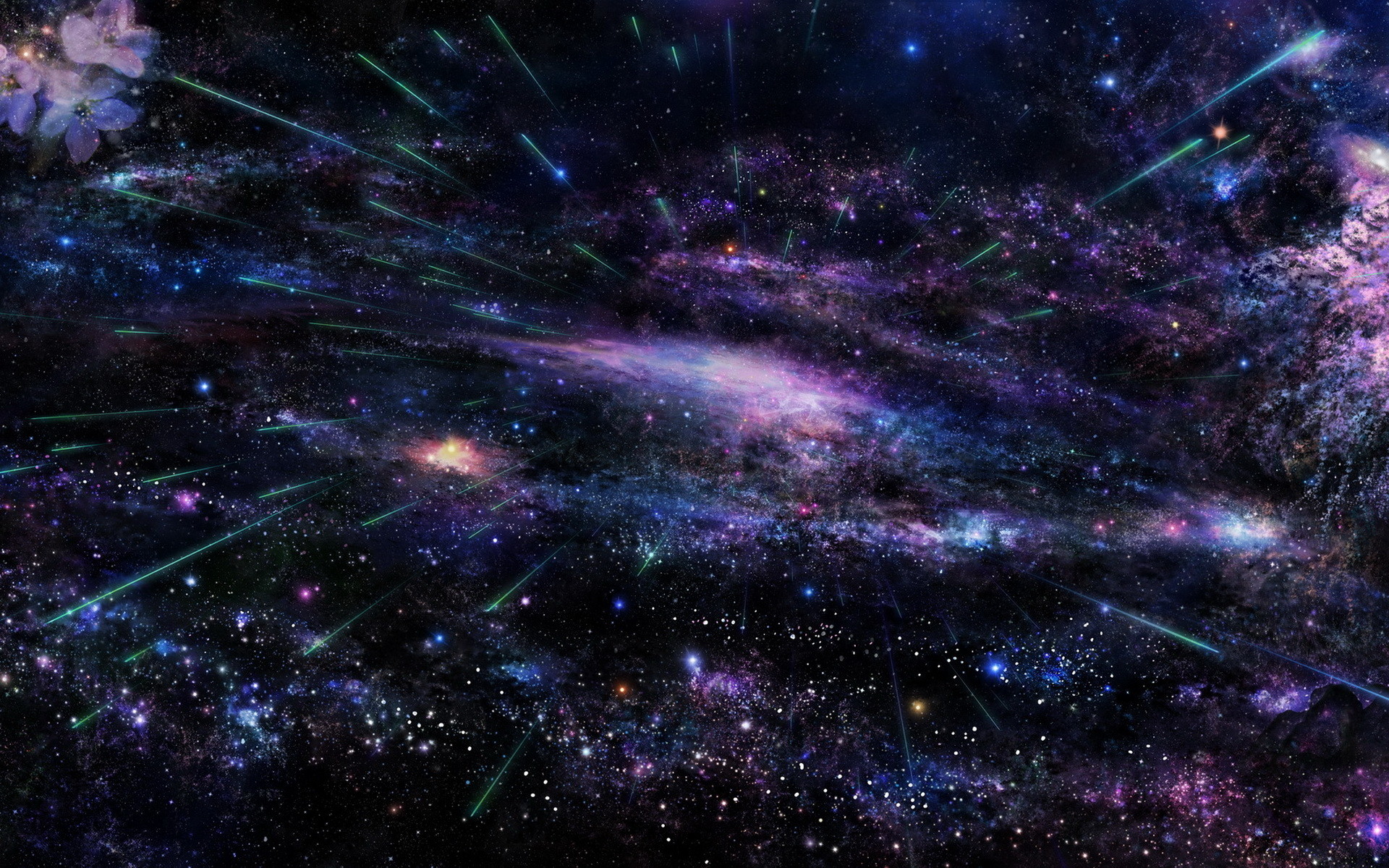 Velocità della luce, Stelle, Viola, Spazio, 16:10 Full HD, wallpaper widescreen