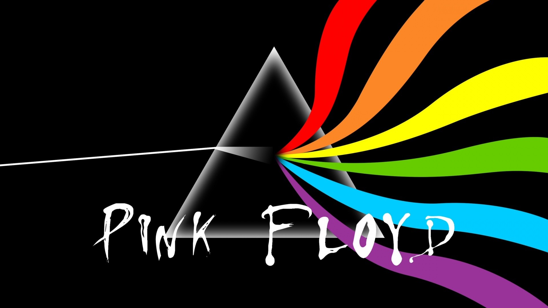 Pink Floyd, The Dark Side of the Moon, Prisma, Arcobaleno, Sfondo nero, wallpaper per portatile