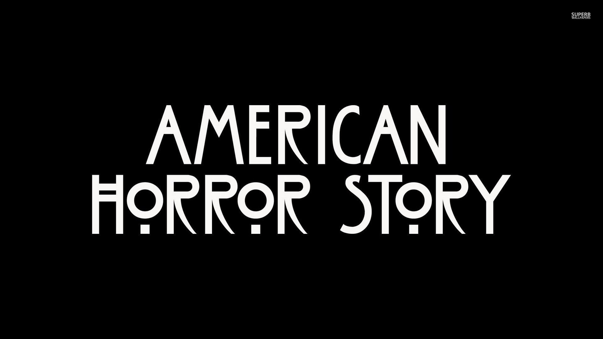 American Horror Story, Logo, Sfondo nero, Scritta bianca, Full HD, wallpaper per computer
