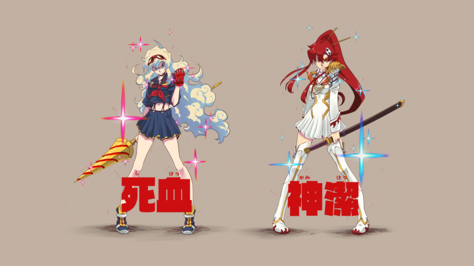 Nui Harime, Ragyo Kiryuin, Kill la Kill, Kanji, Full HD, sfondo per PC e portatile