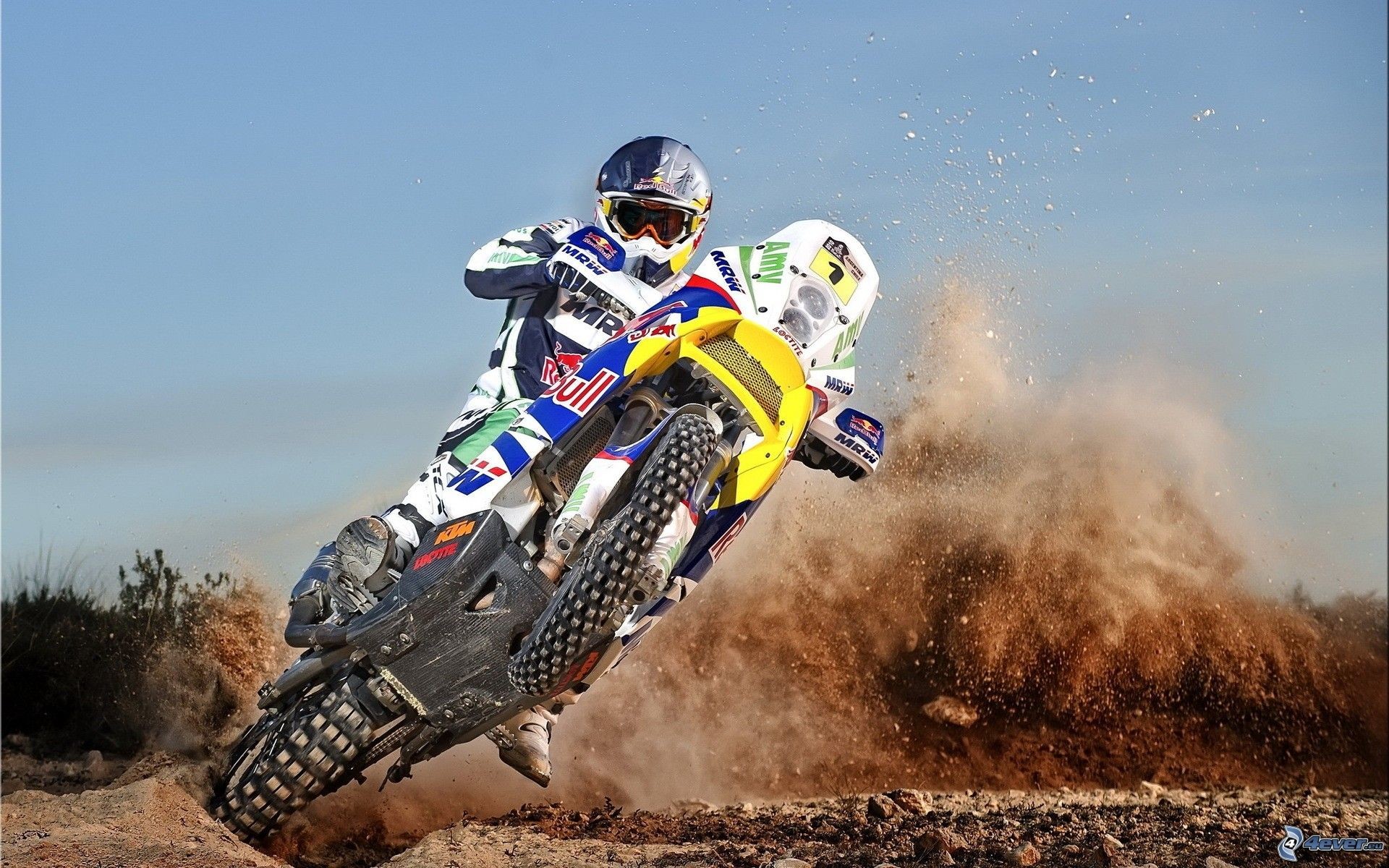 Suzuki RM-Z, Motocross, Polvere, Curva, 1920x1200, sfondo per PC