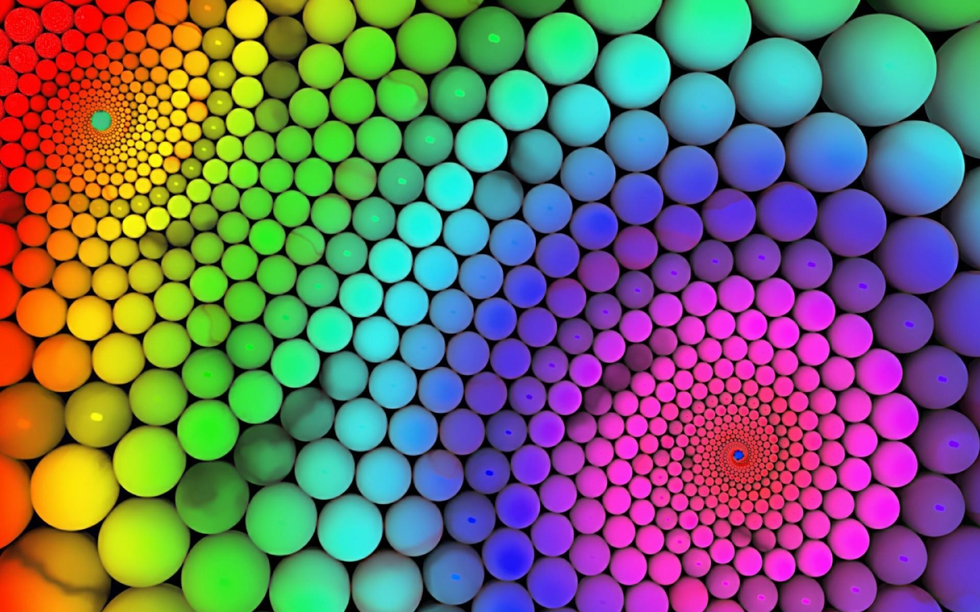 Sfere colorate, Arcobaleno, Spirale, Pattern, 3D, sfondo desktop PC