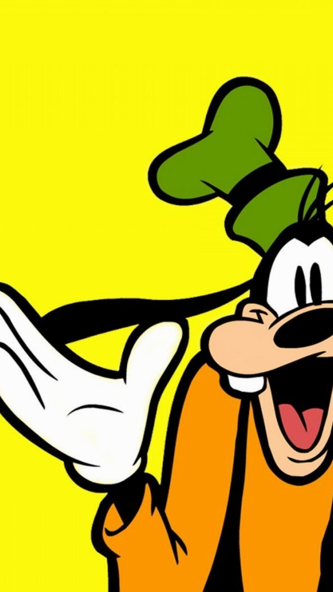 Pippo, Disney, Sfondo giallo, Cartone animato, schermata di blocco iPhone