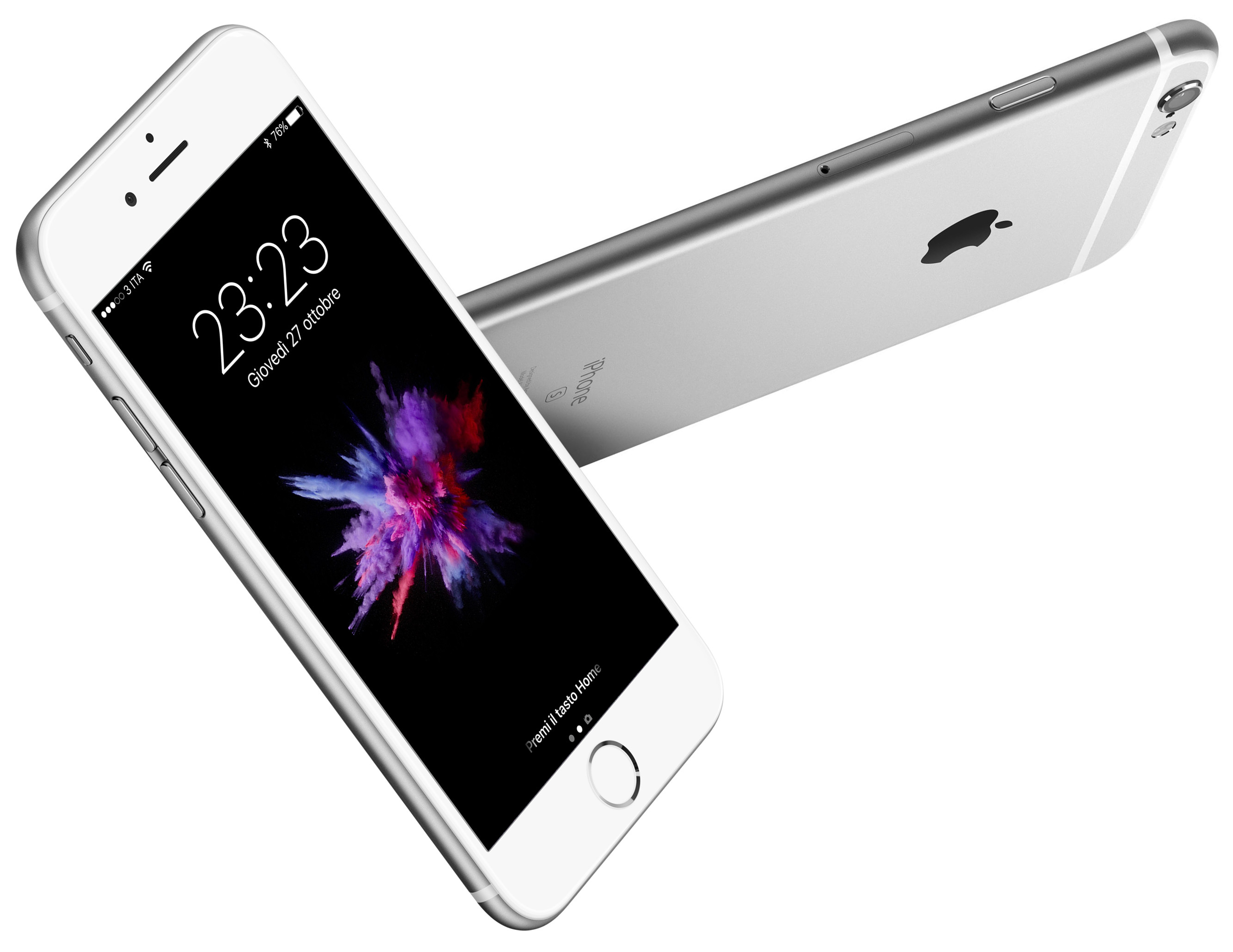 iPhone 6s, Apple, Argento, Sfondo bianco, 2K, wallpaper MacBook