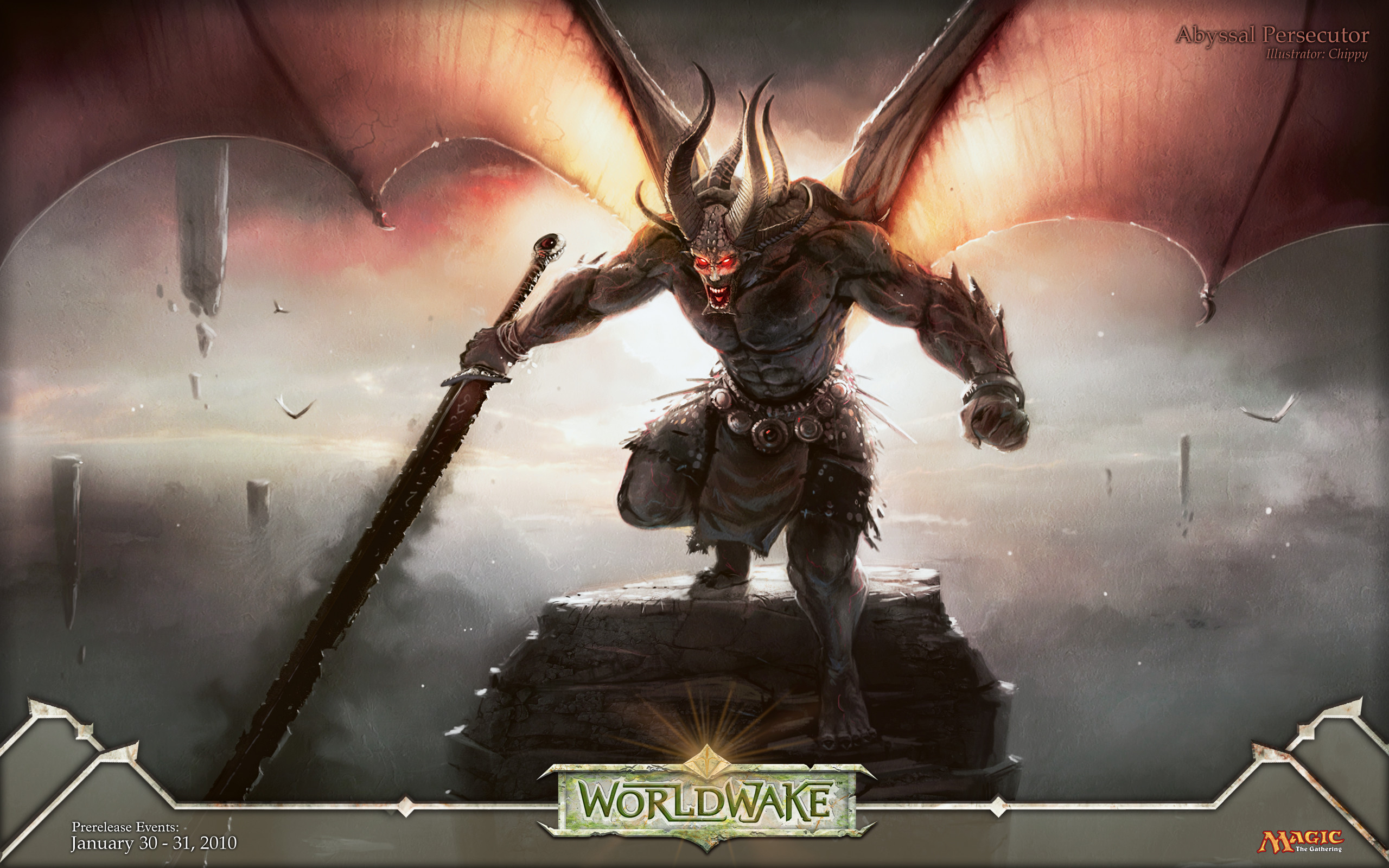 Worldwake, Magic: The Gathering, Demone, Ali, 2K, sfondo per PC e portatile