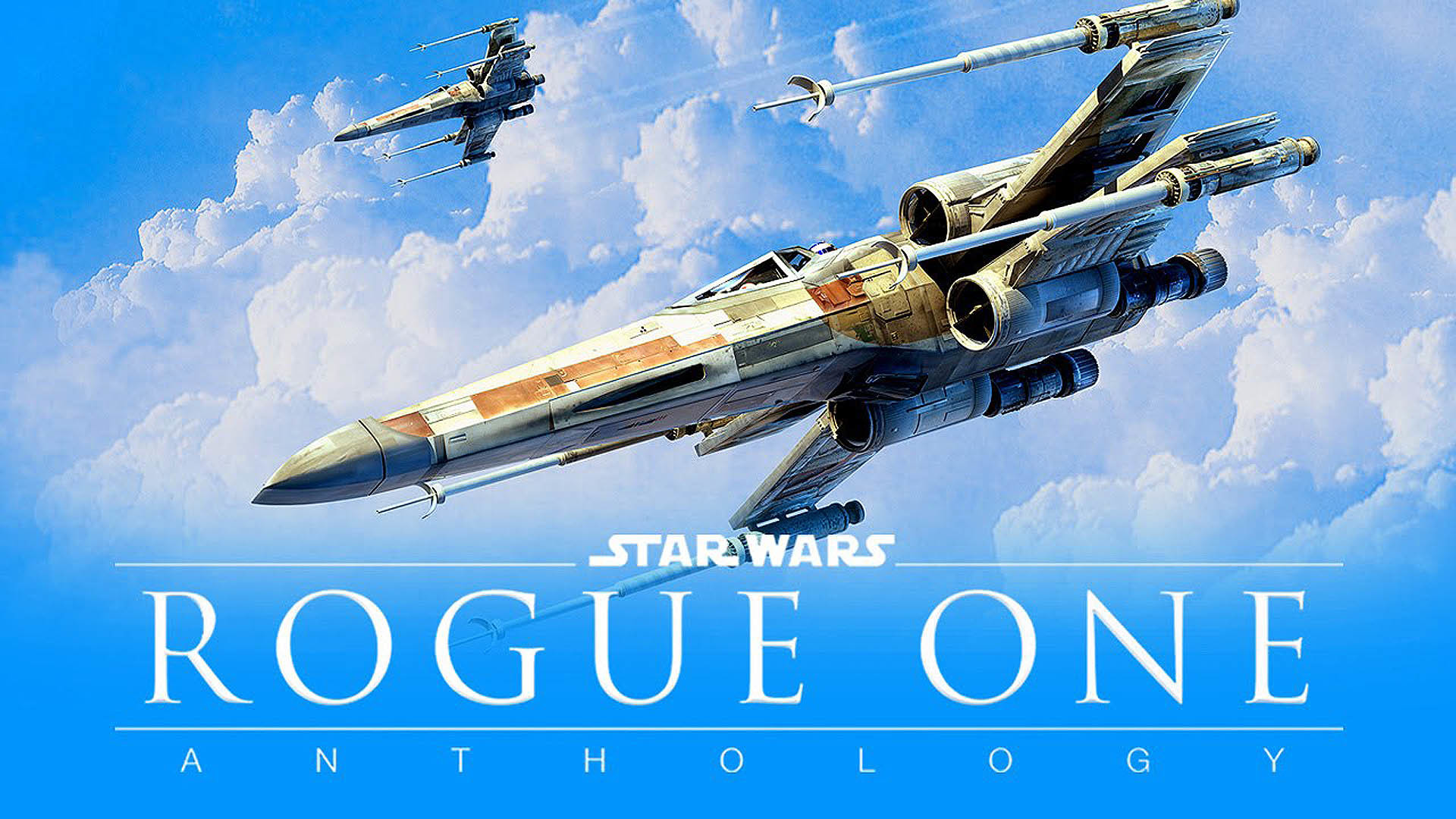 Rogue One: A Star Wars Story, X-wing, U-wing, Cielo, Logo, 1920x1080, wallpaper desktop