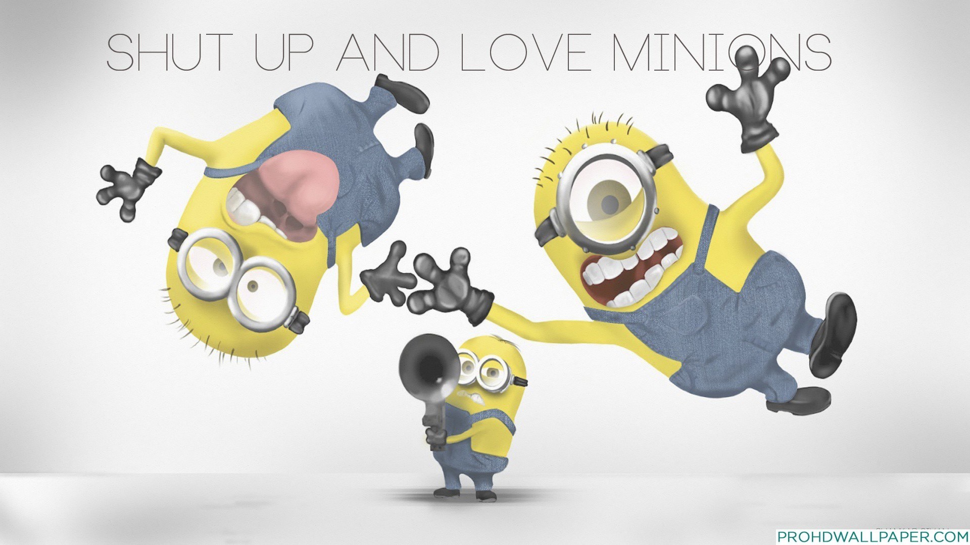 Minions, Shut Up and Love Minions, Citazione, Umorismo, 1920x1080, sfondo per PC