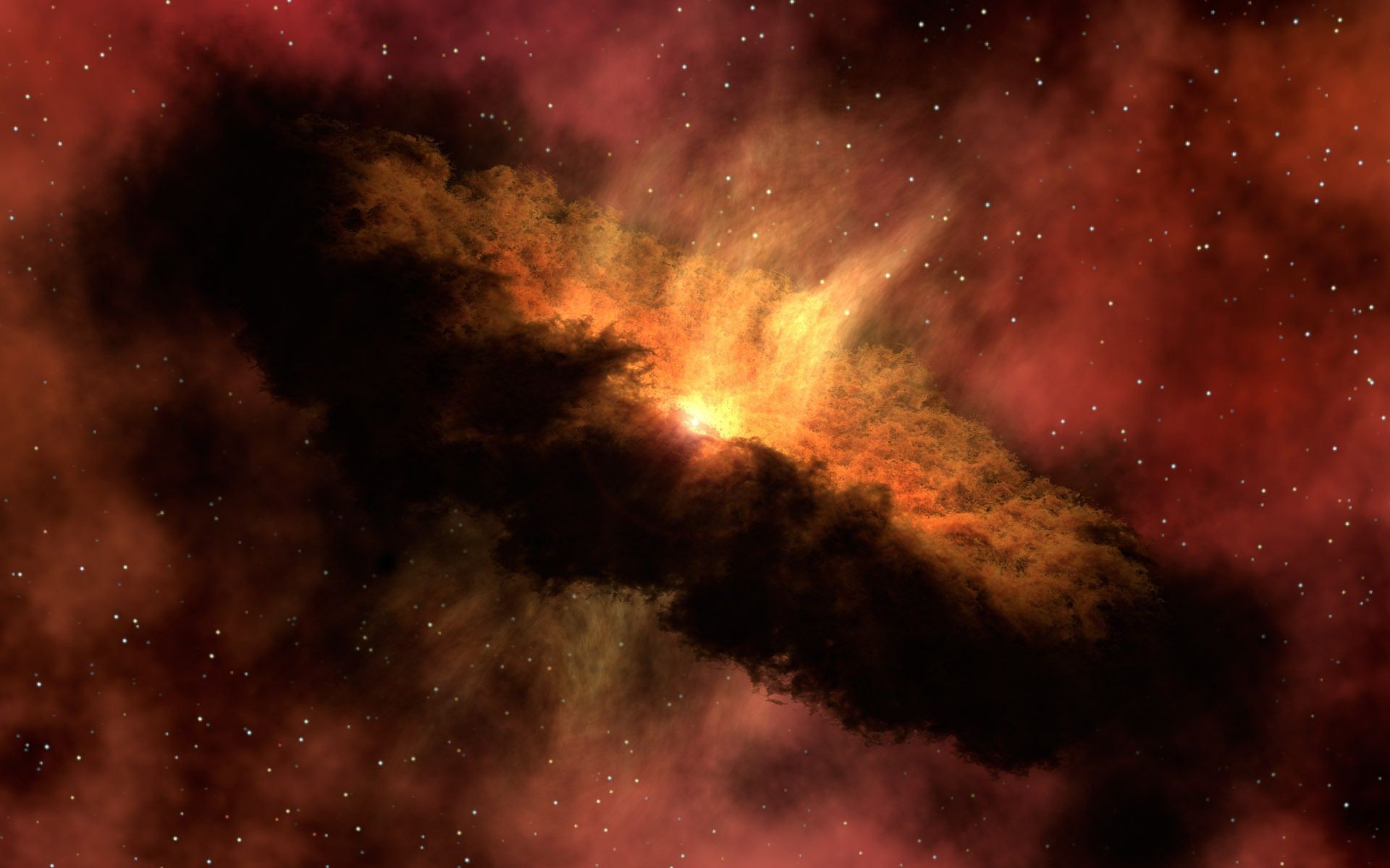 Buco nero, Nebulosa, Arancione, Spazio, 1920x1200, immagine di sfondo
