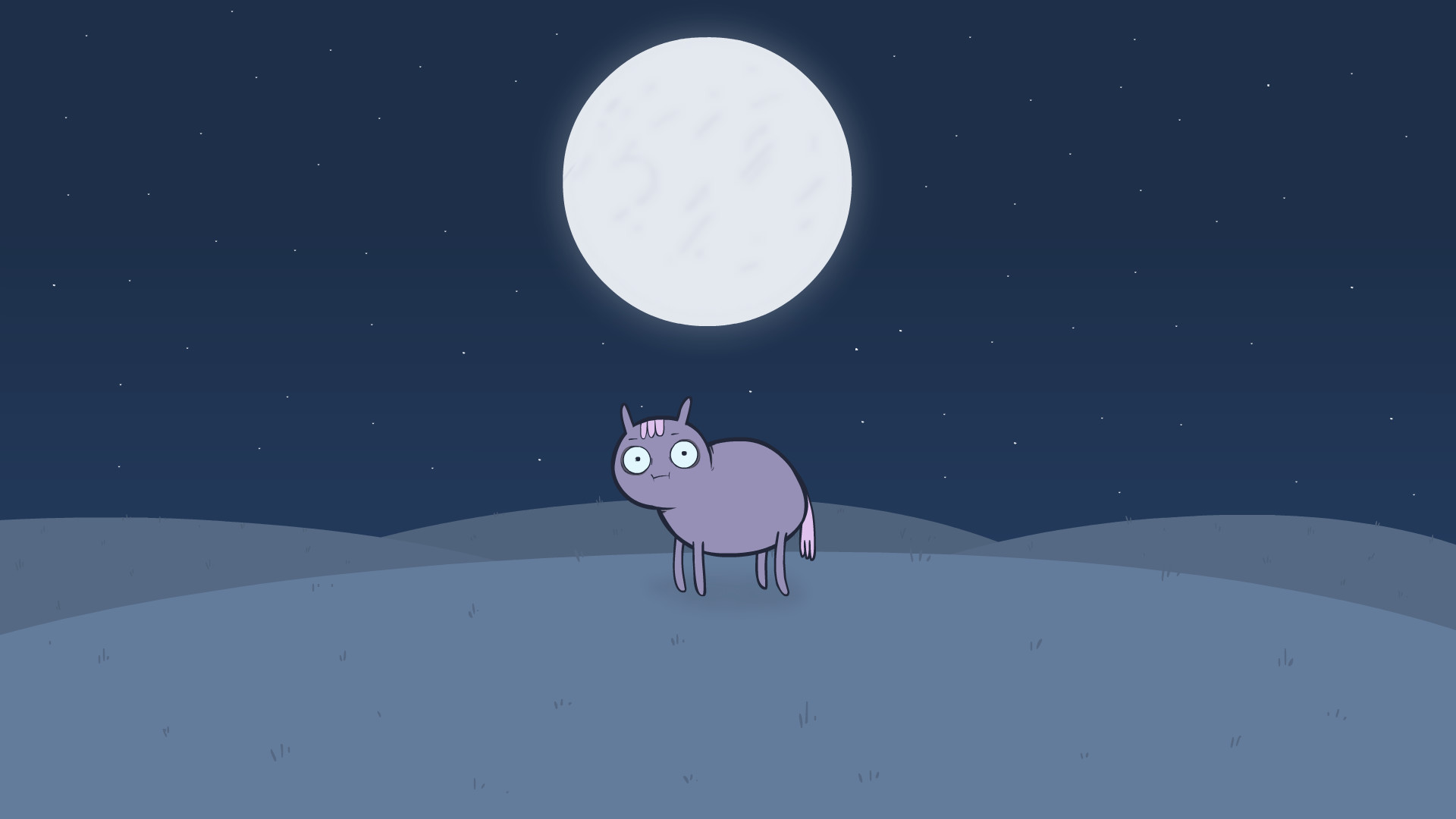 Adventure Time, Luna piena, Notte, Creatura, Full HD, sfondo per PC
