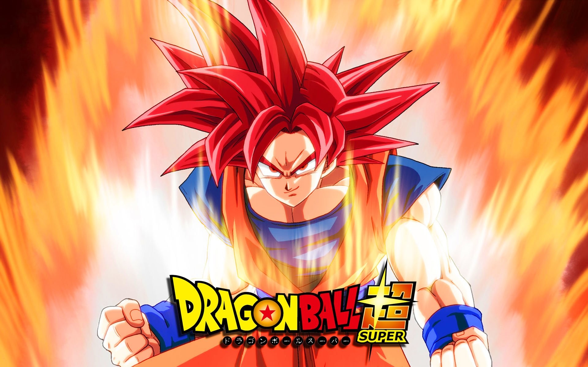Goku, Super Saiyan God, Dragon Ball Super, Logo, 16:10 Full HD, sfondo widescreen