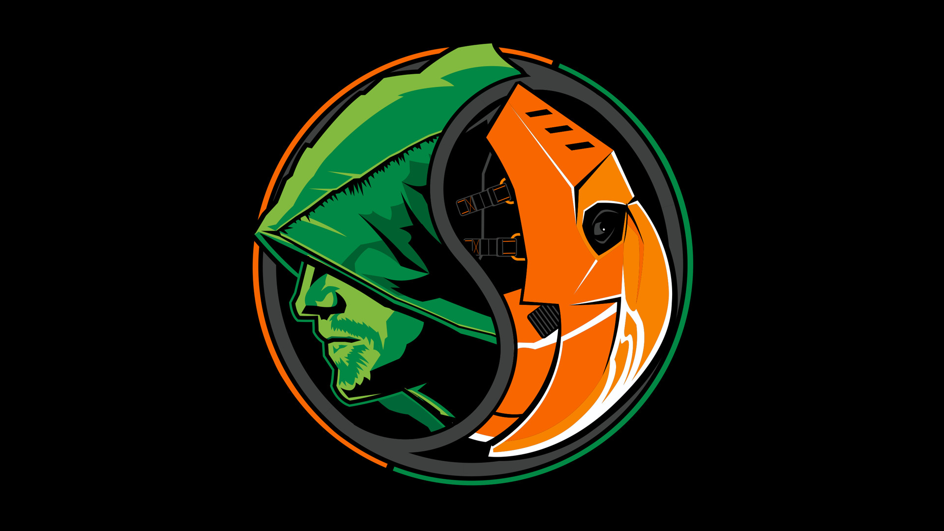 Yin e yang, Green Arrow, Deathstroke, Arrow, DC Comics, 16:9 Full HD, sfondo widescreen