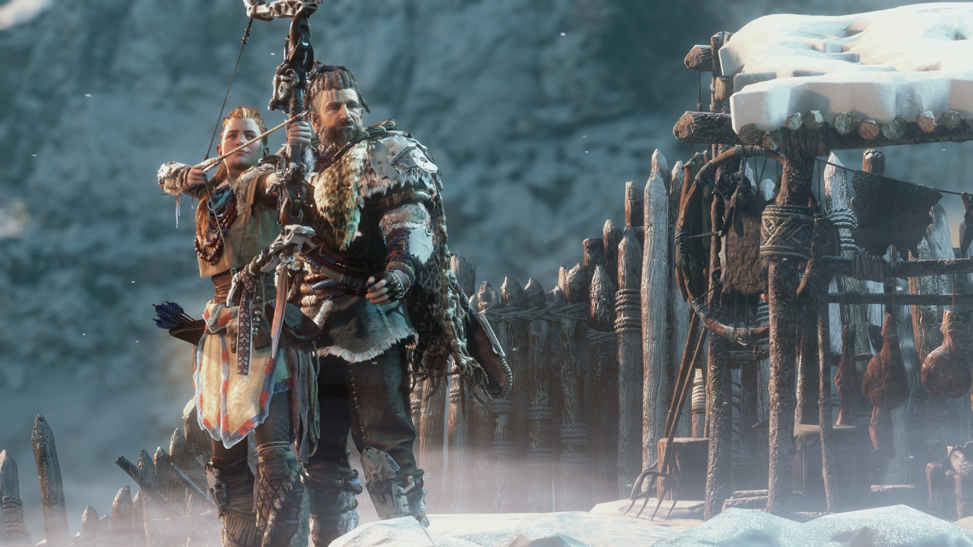 Aloy, Horizon Zero Dawn, Neve, Personaggi, Full HD, sfondo desktop