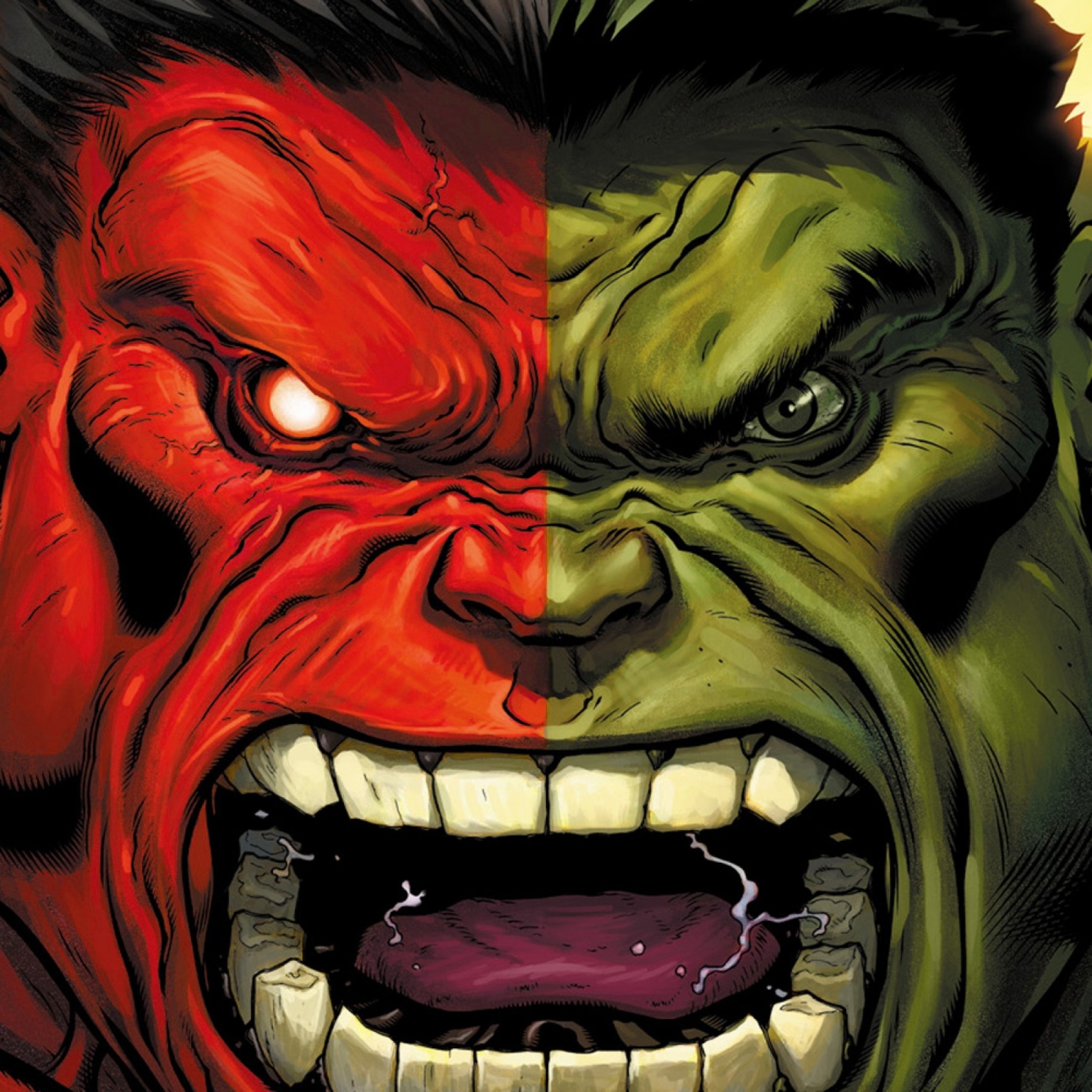 Hulk, Hulk rosso, Marvel Comics, Ruggito, Primo piano, sfondo per iPad e tablet