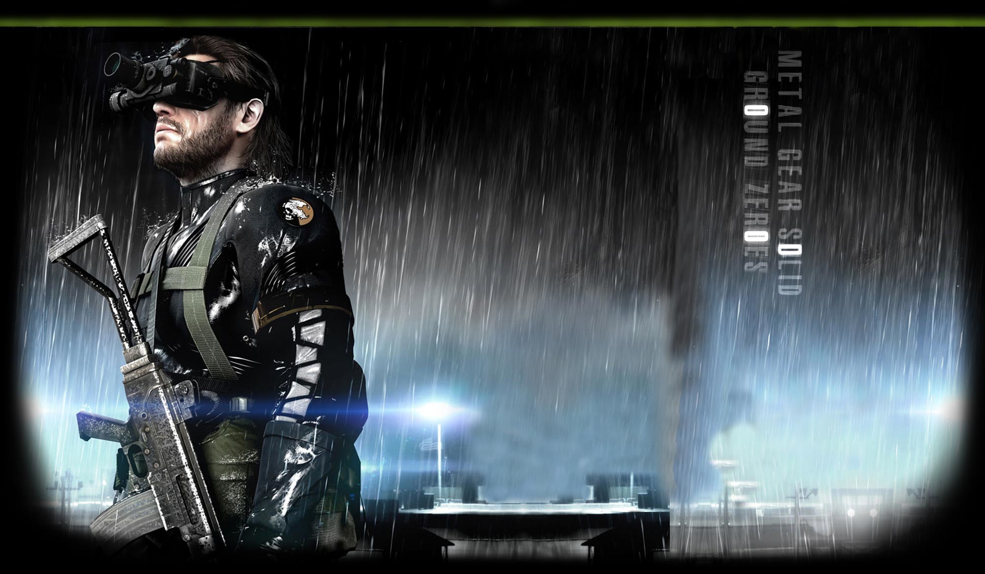 Big Boss, Metal Gear Solid V: Ground Zeroes, Pioggia, Visore notturno, sfondo per portatile