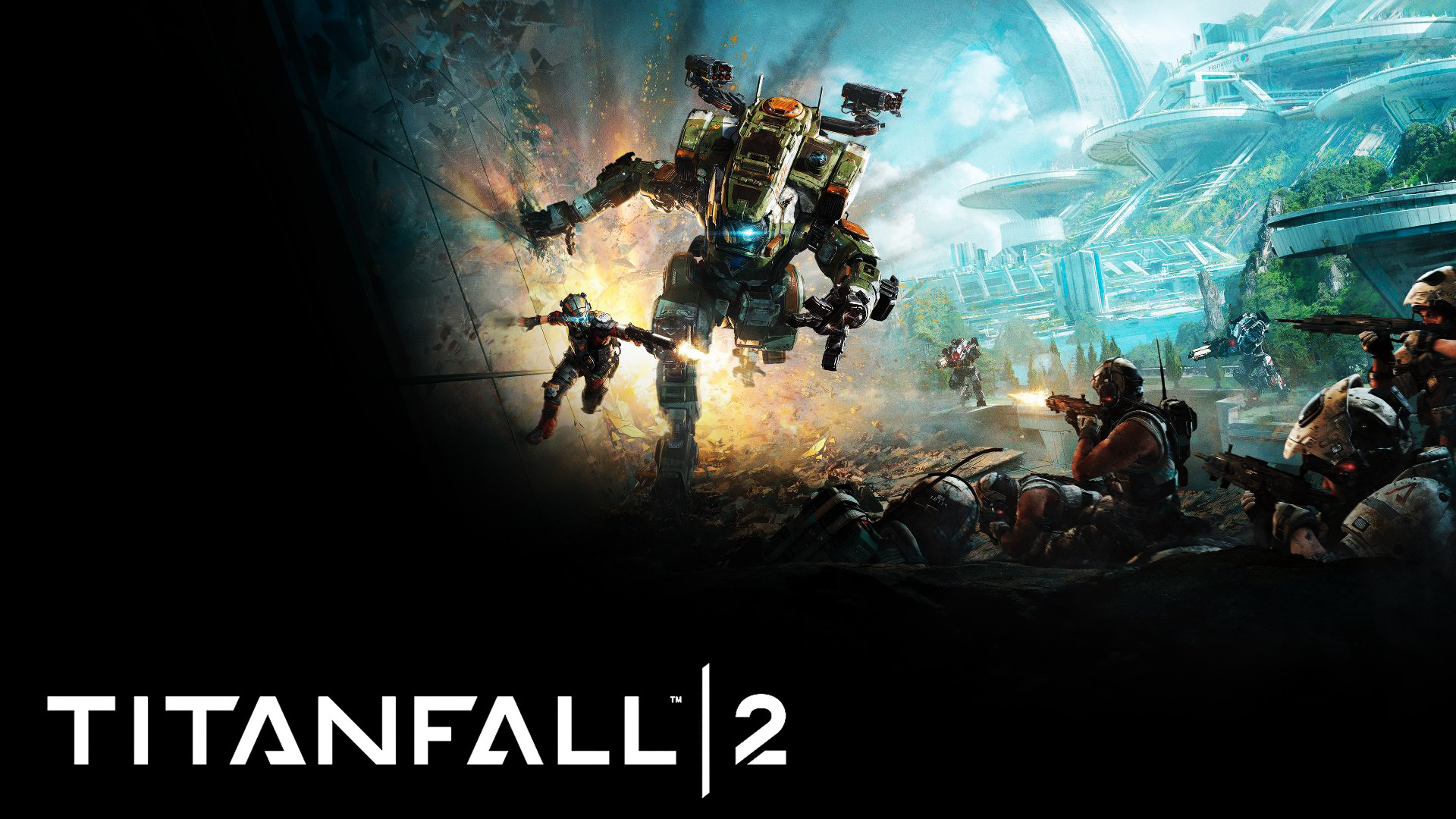 Titanfall 2, BT-7274, Pilota, Battaglia, Sfondo nero, Full HD, wallpaper per computer
