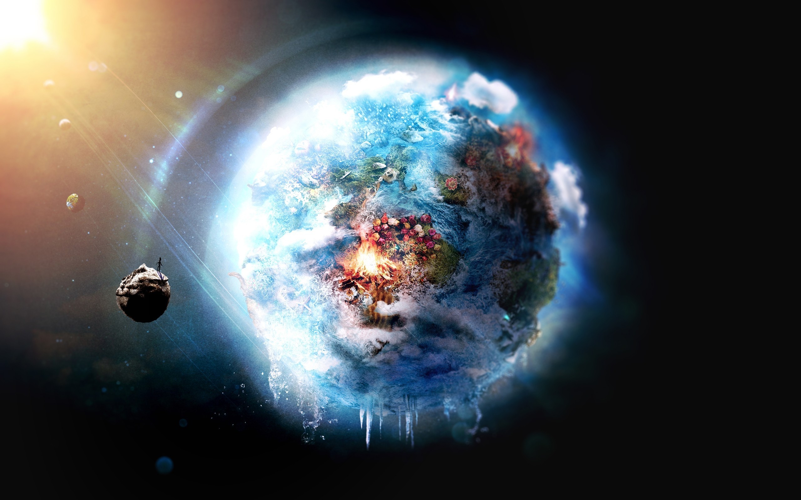 Pianeta, Terra, Spazio, Arte digitale, 2560x1600, sfondo per PC