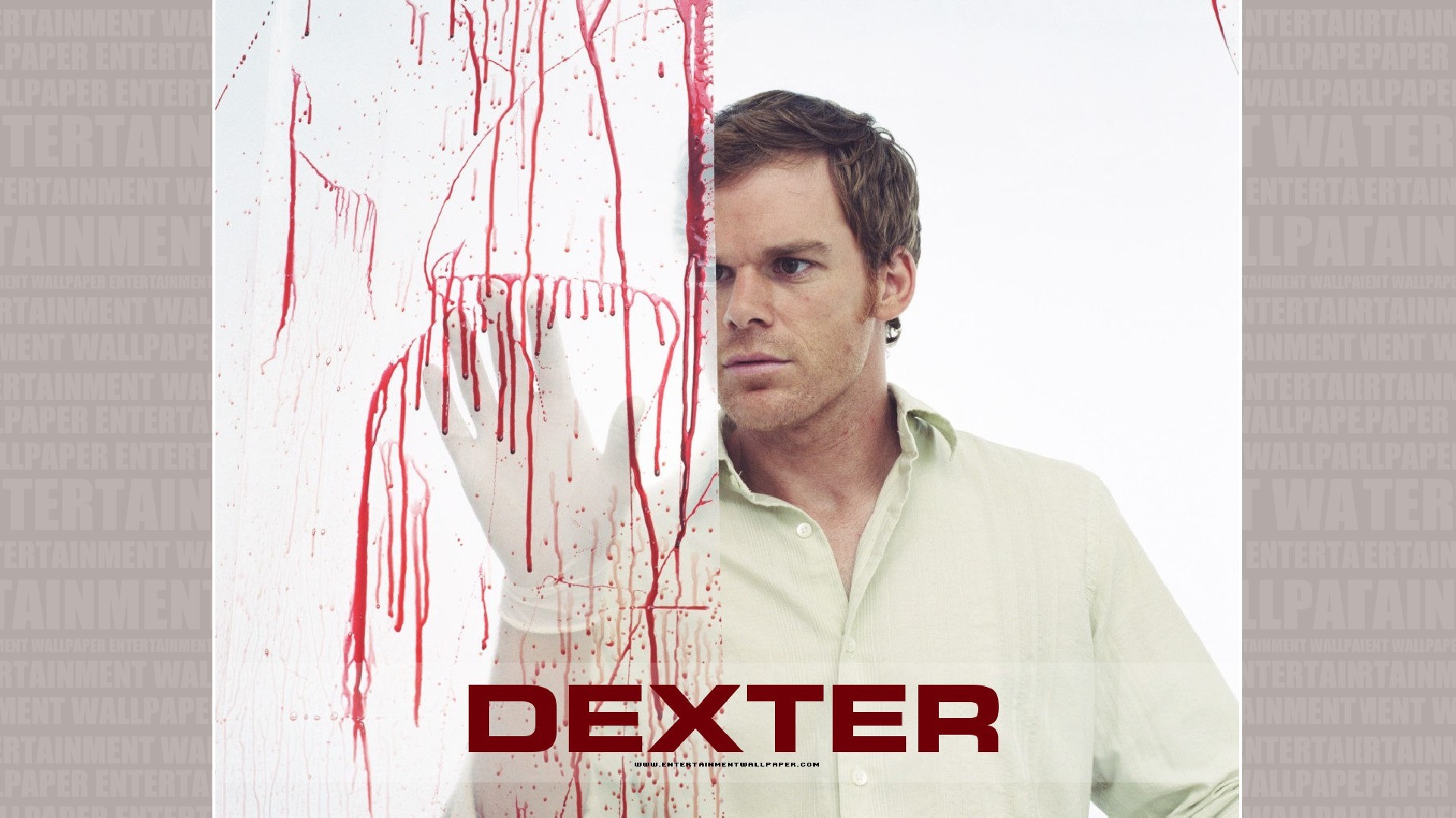 Dexter Morgan, Michael C. Hall, Dexter, Schizzi di sangue, Sfondo bianco, wallpaper per portatile