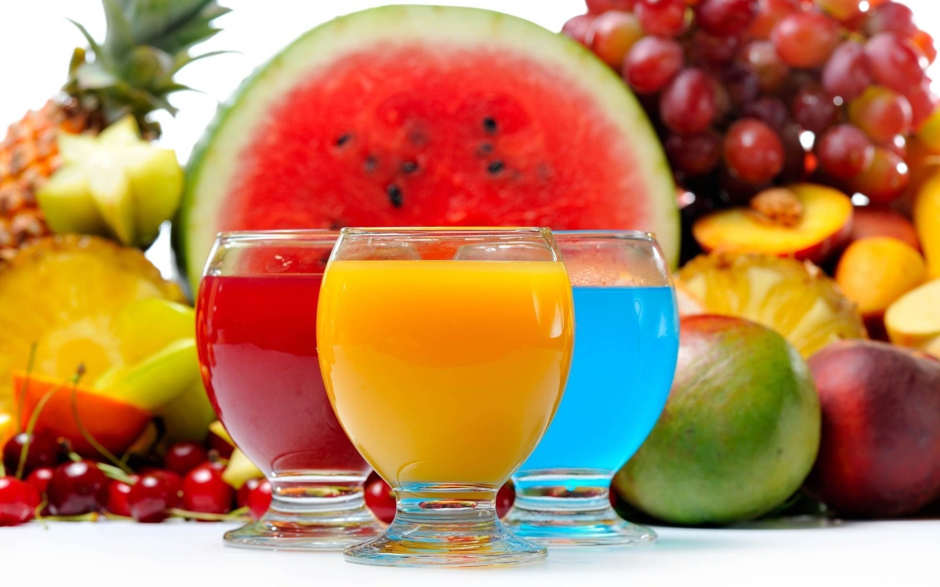 Succhi di frutta, Anguria, Ananas, Uva, Frutta tropicale, Full HD, sfondo per PC e portatile