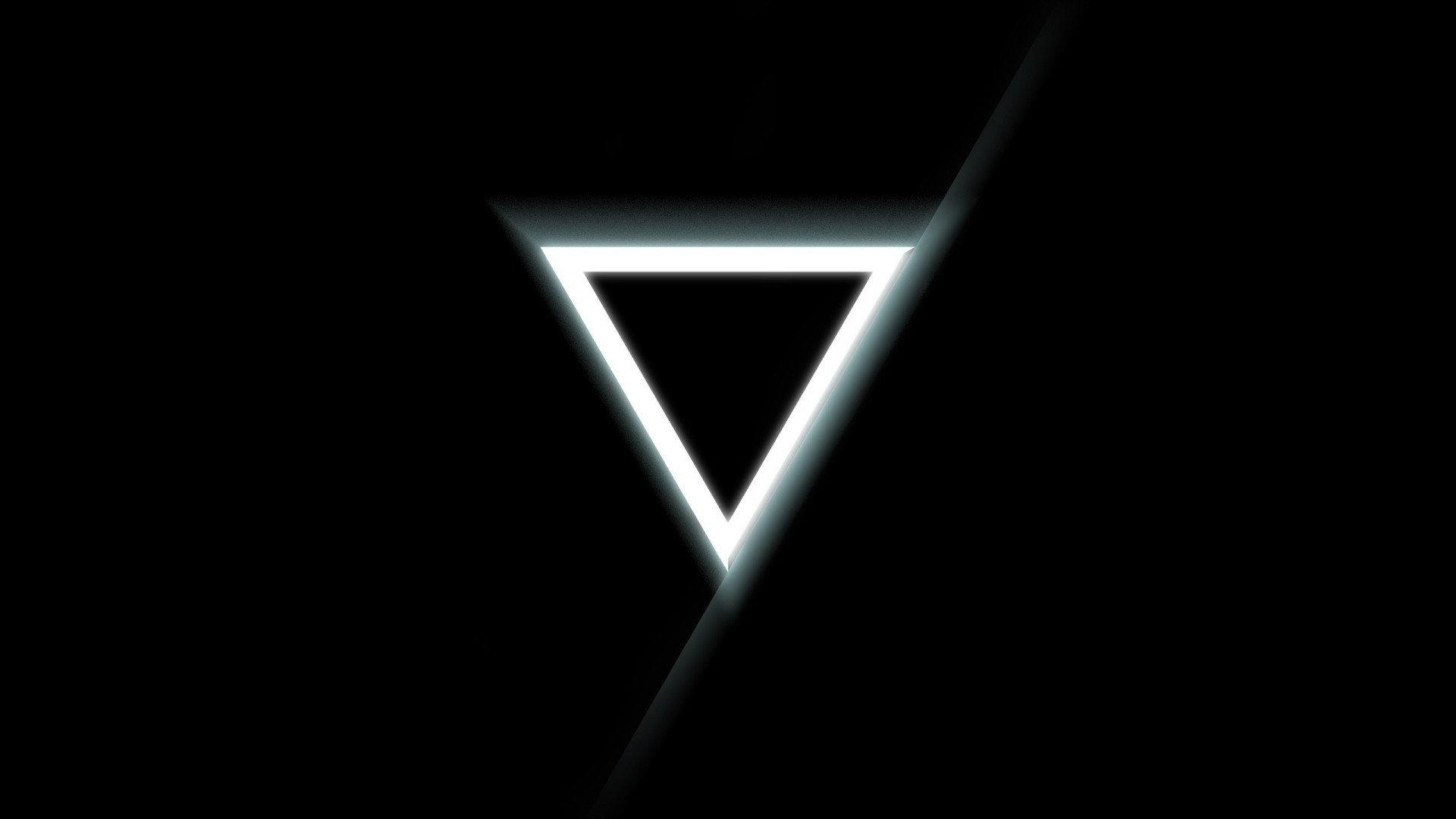 Triangolo, Luce bianca, Sfondo nero, Geometrico, Full HD, wallpaper per portatile