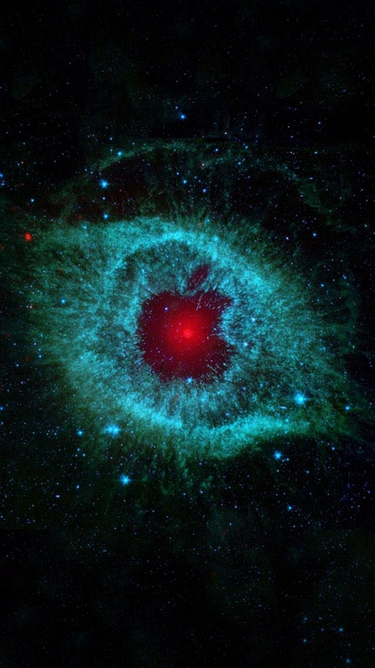 Nebulosa Elica, Spazio, Logo Apple, Stelle, sfondo Samsung Galaxy S6 QHD+