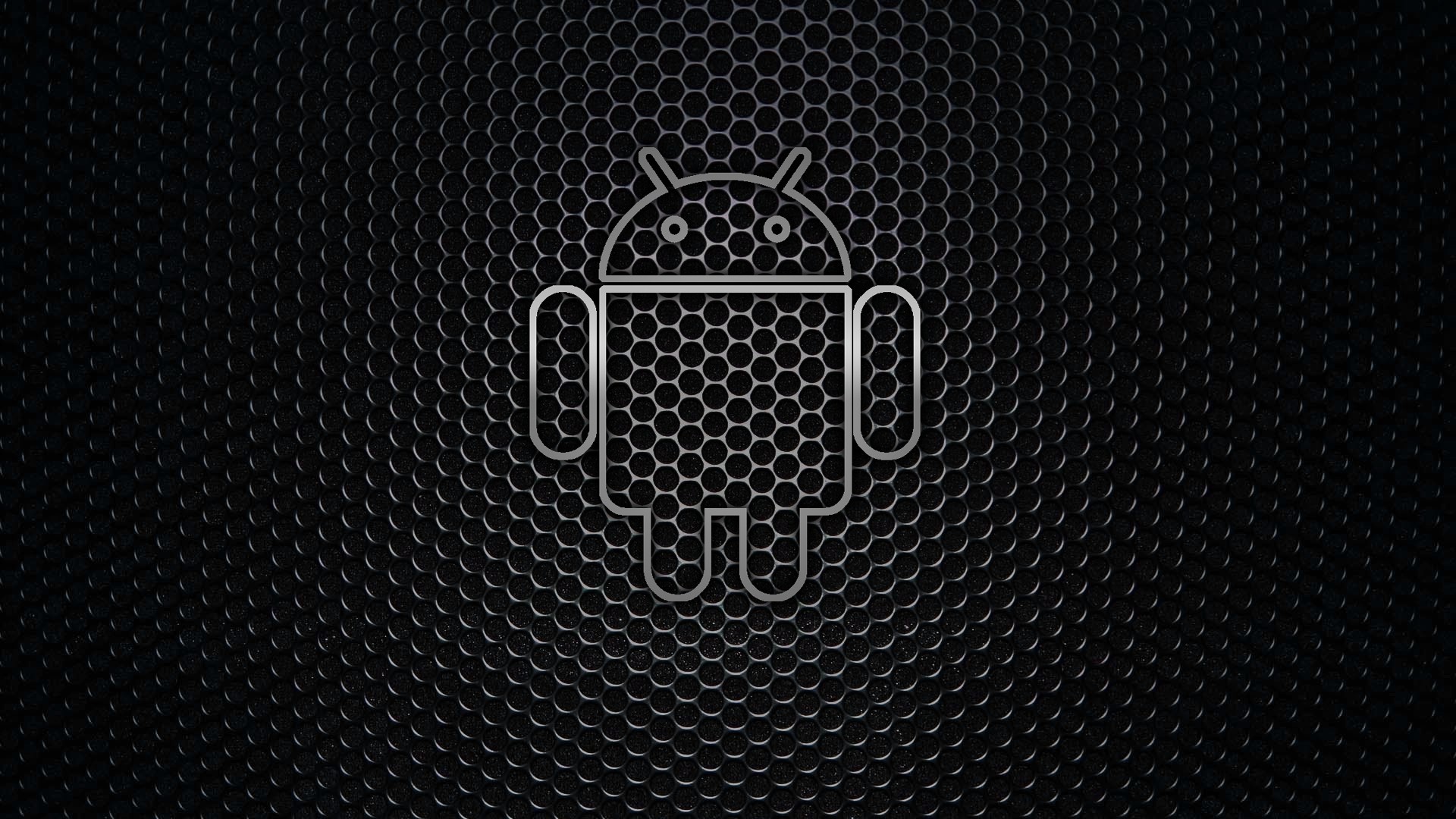 Bugdroid, Android, Metallo forato, Contorno, 1920x1080, immagine di sfondo
